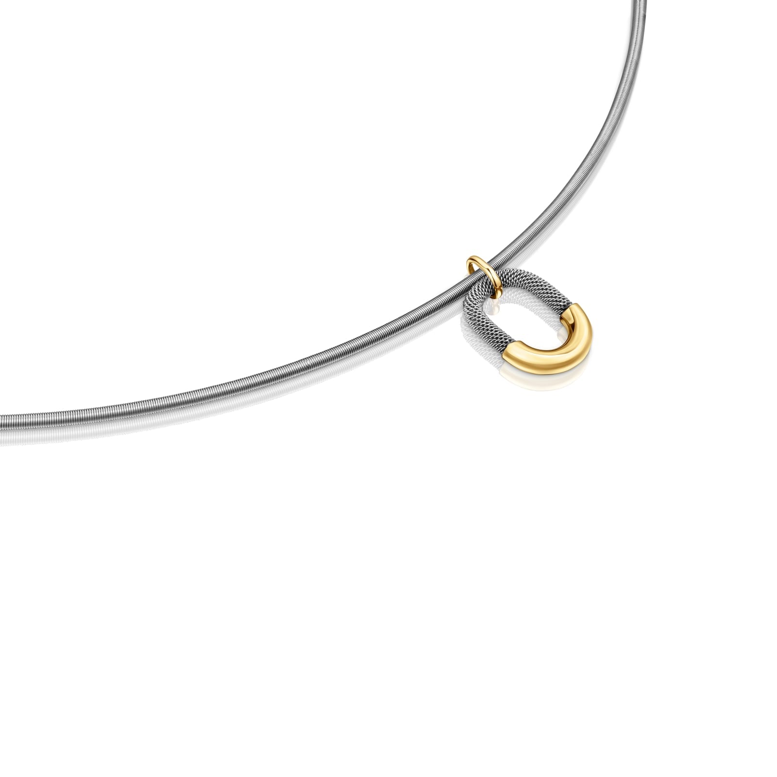 COLLAR MALLA TOUS UNLOCK TUBE DE ACERO Y ORO 14 KT - 2