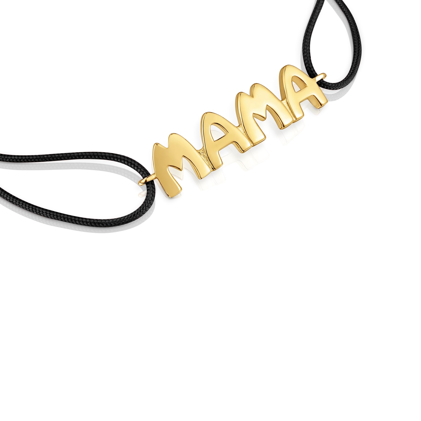PULSERA MAMA TOUS DE NYLON NEGRO 18KT - 3