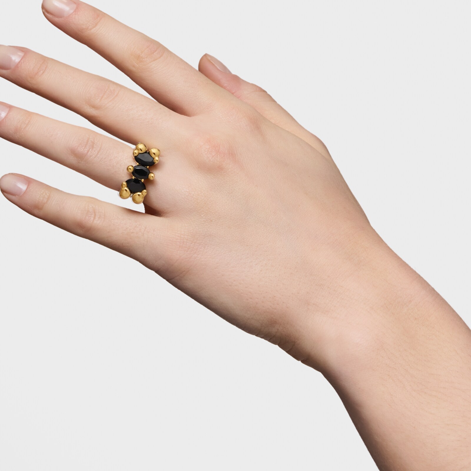 ANILLO MEDIANO OSO CON BAÑO DE ORO 18 KT SOBRE PLATA - 3