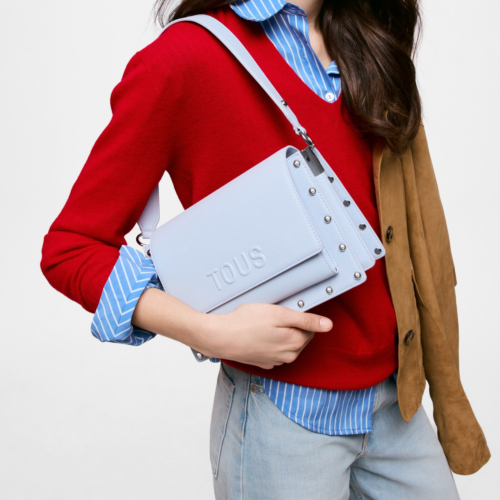 BOLSO MEDIANO TOUS AUDREE STUDS AZUL - 8