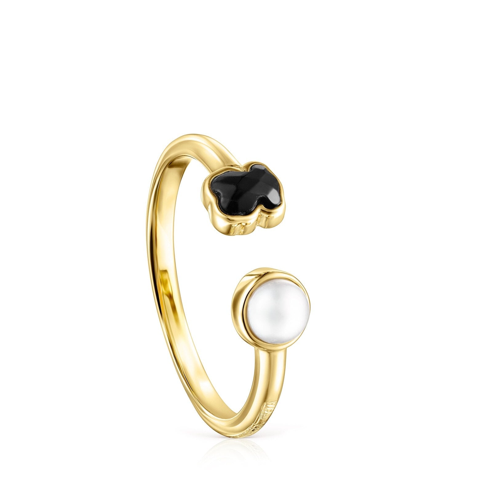 ANILLO GLORY TOUS 1ERA LEY BAÑO DE ORO CON PERLA - 1