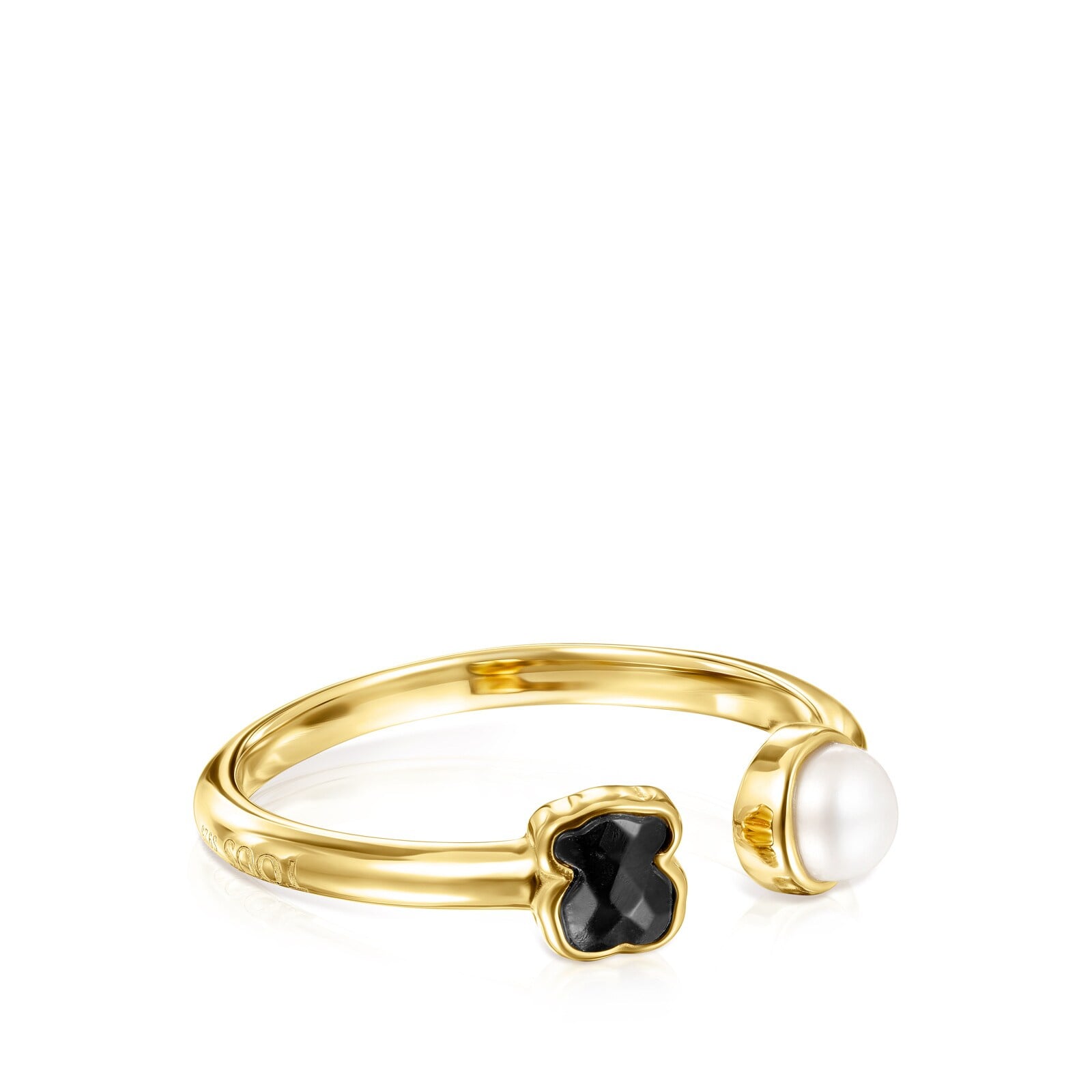 ANILLO GLORY TOUS 1ERA LEY BAÑO DE ORO CON PERLA - 2