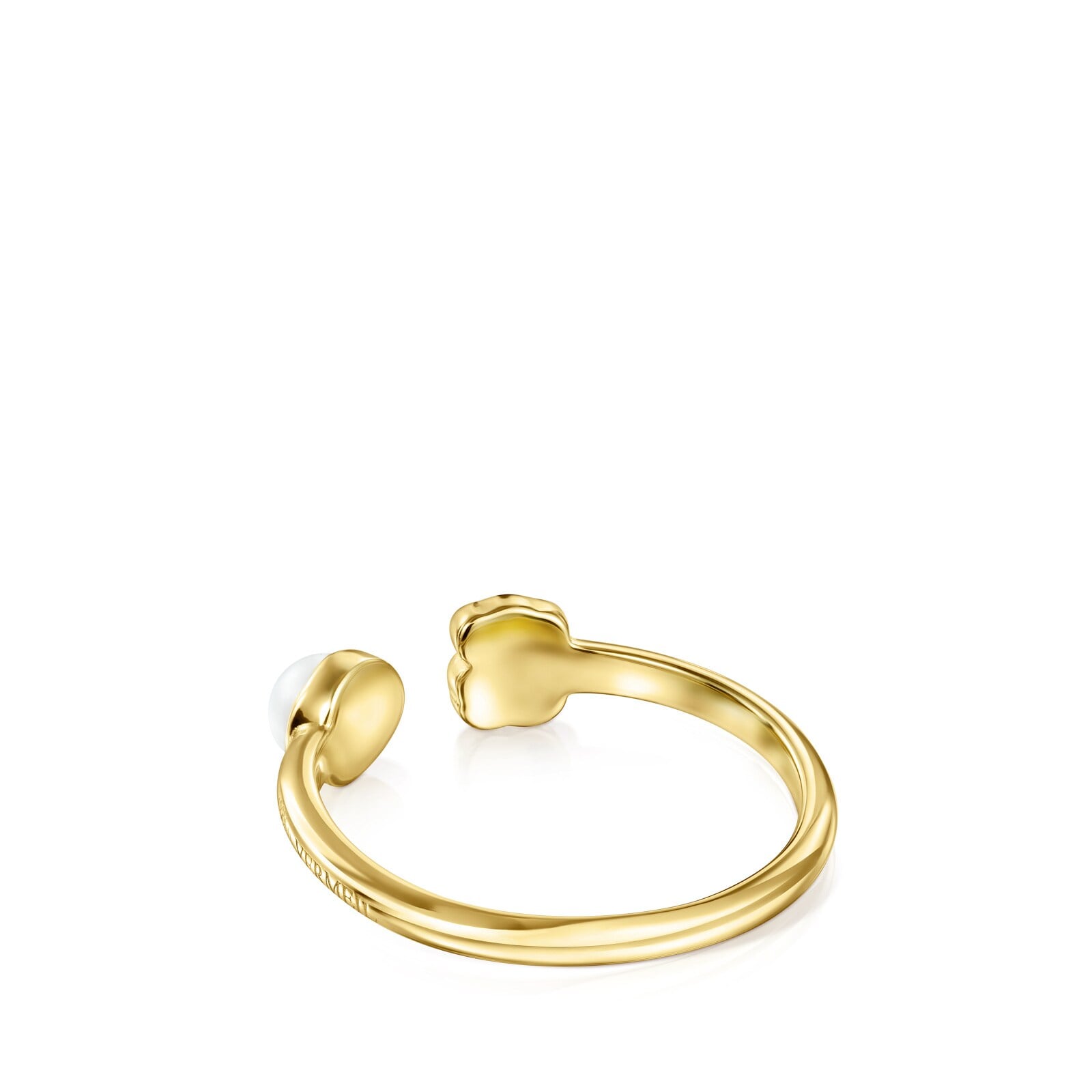ANILLO GLORY TOUS 1ERA LEY BAÑO DE ORO CON PERLA - 3