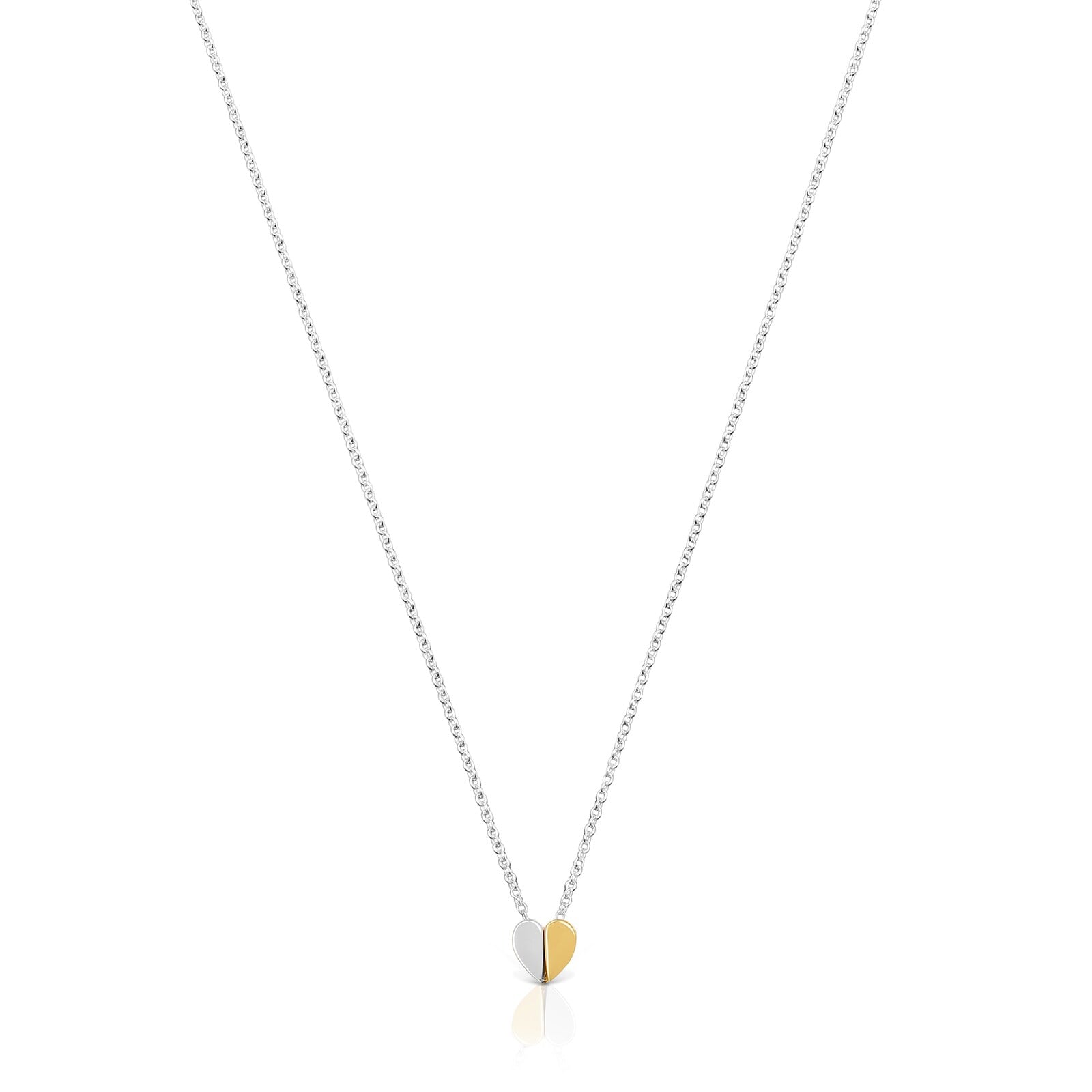 COLLAR CORAZÓN TOUS 1950 1ERA LEY BICOLOR 7MM - 1