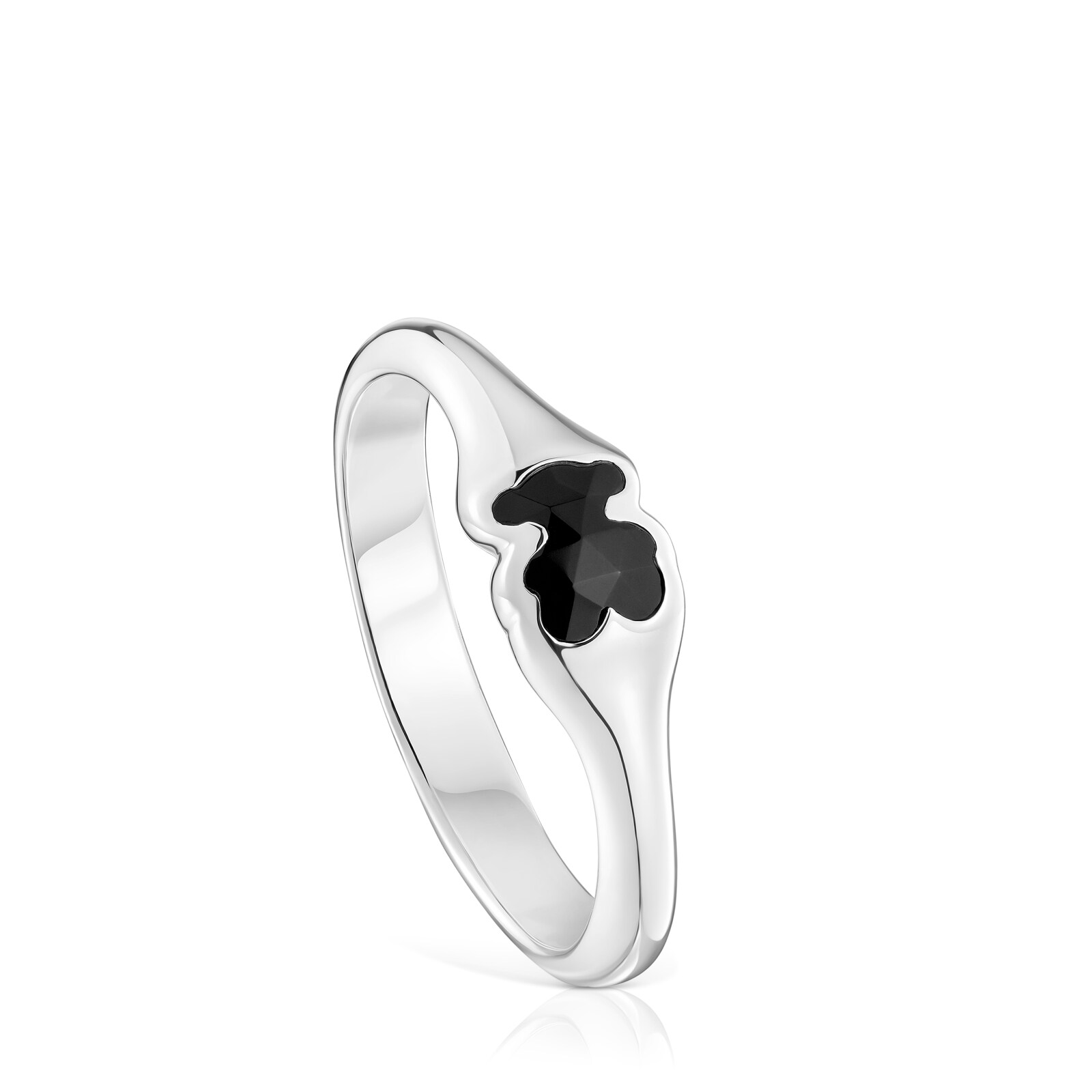 ANILLO PEQUEÑO DE 1ERA LEY PLATA MOTIVO OSO 6MM - 1