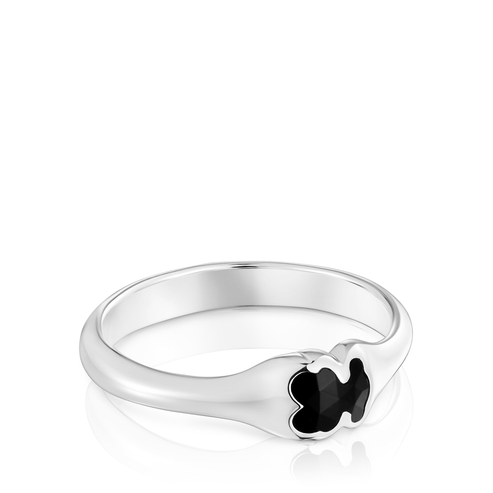 ANILLO PEQUEÑO DE 1ERA LEY PLATA MOTIVO OSO 6MM - 2