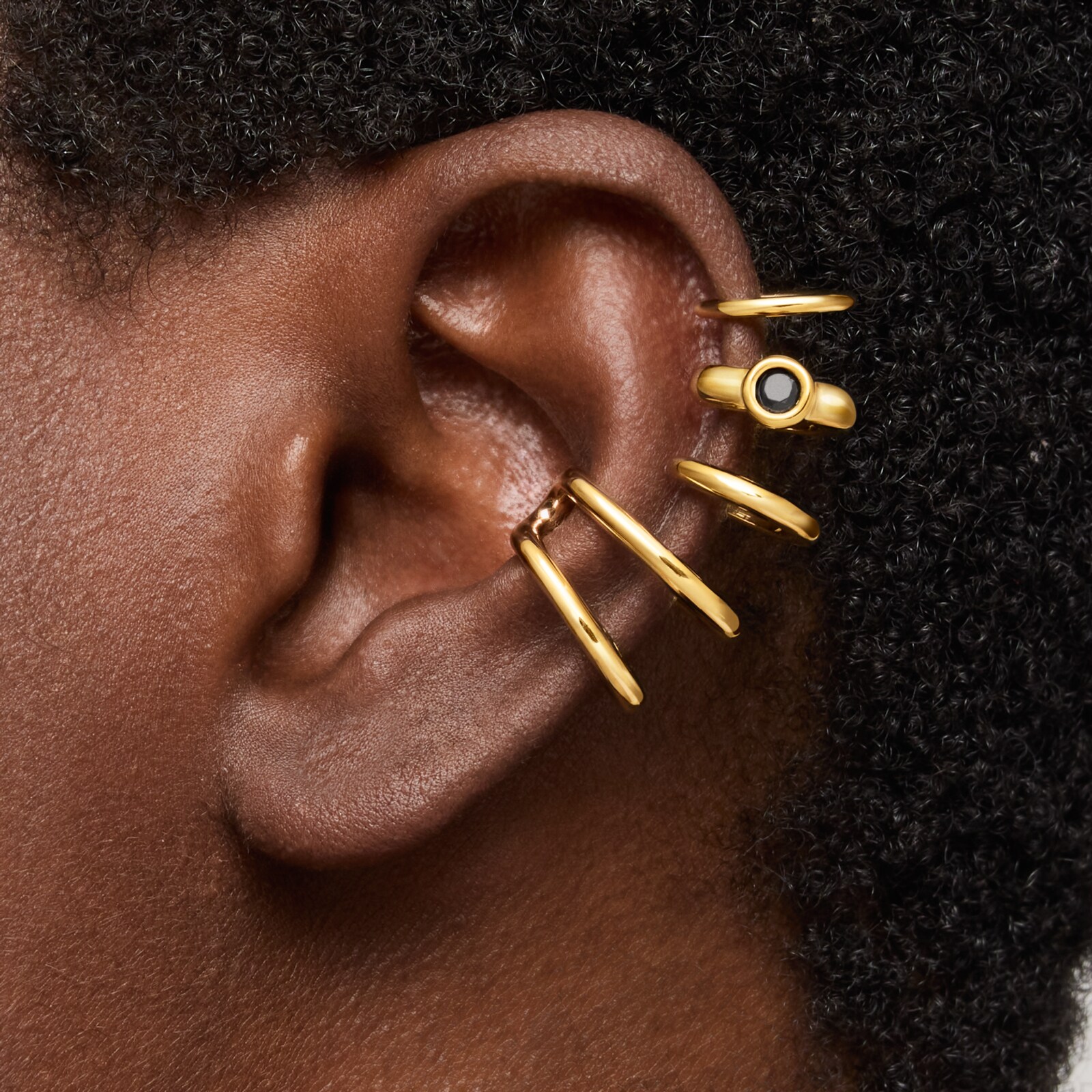 ARETES EARCUFF SIN PERFORACIÓN 1ERA LEY ESPINELA 25MM - 5