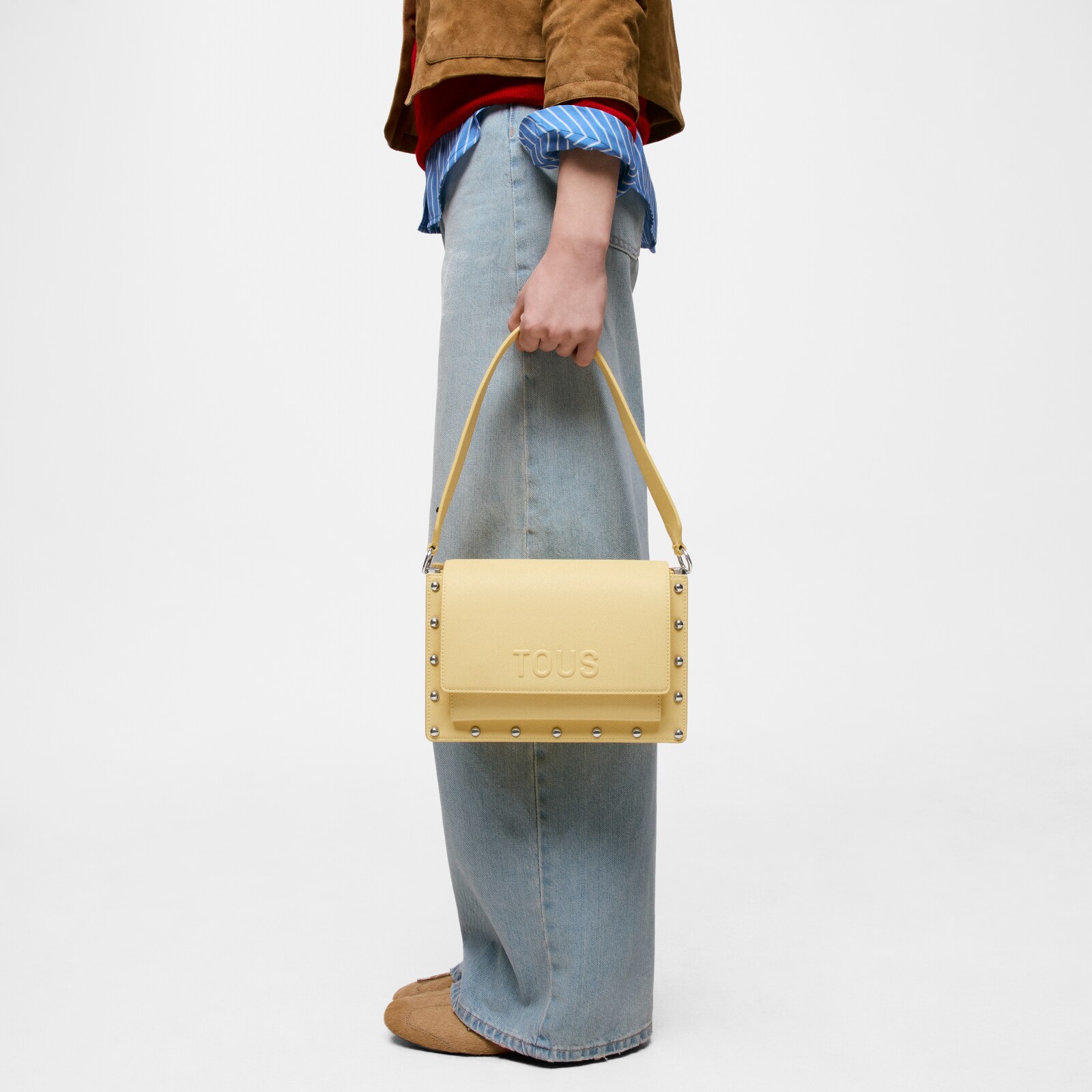 BOLSO MEDIANO TOUS AUDREE STUDS AMARILLO - 5