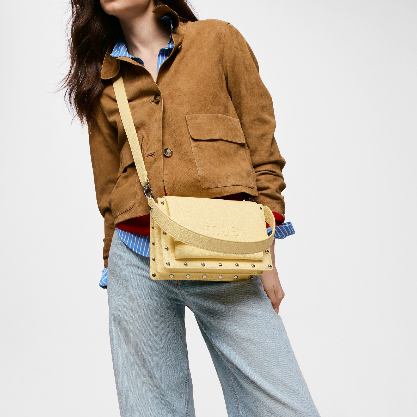 BOLSO MEDIANO TOUS AUDREE STUDS AMARILLO - 6