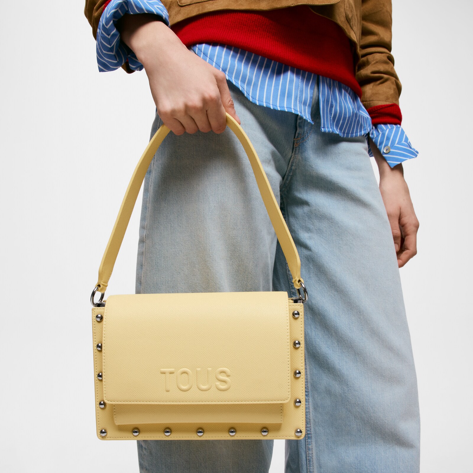 BOLSO MEDIANO TOUS AUDREE STUDS AMARILLO - 8
