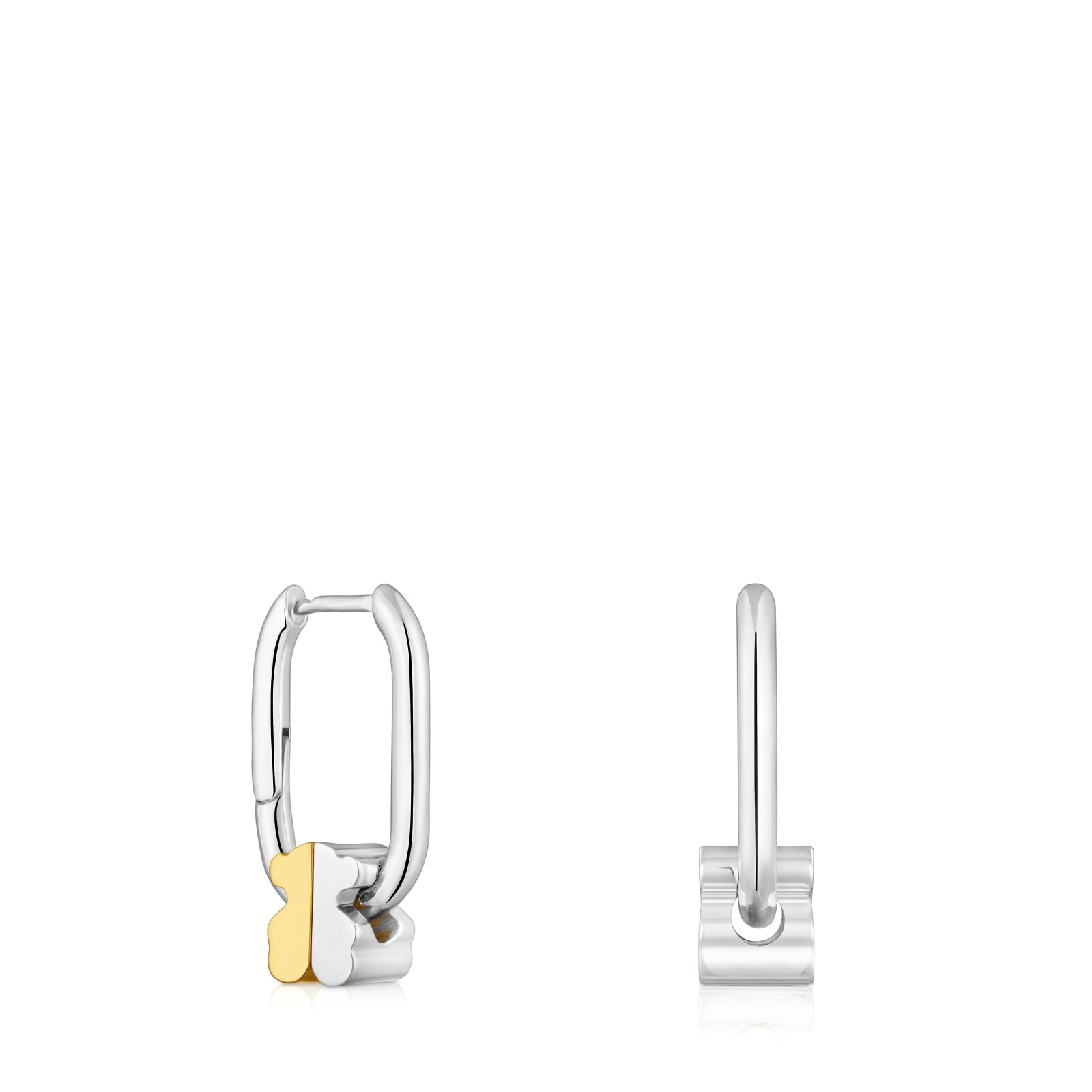 ARETES TOUS 1950 1ERA LEY DE ARO BICOLOR OSO 18KT - 1