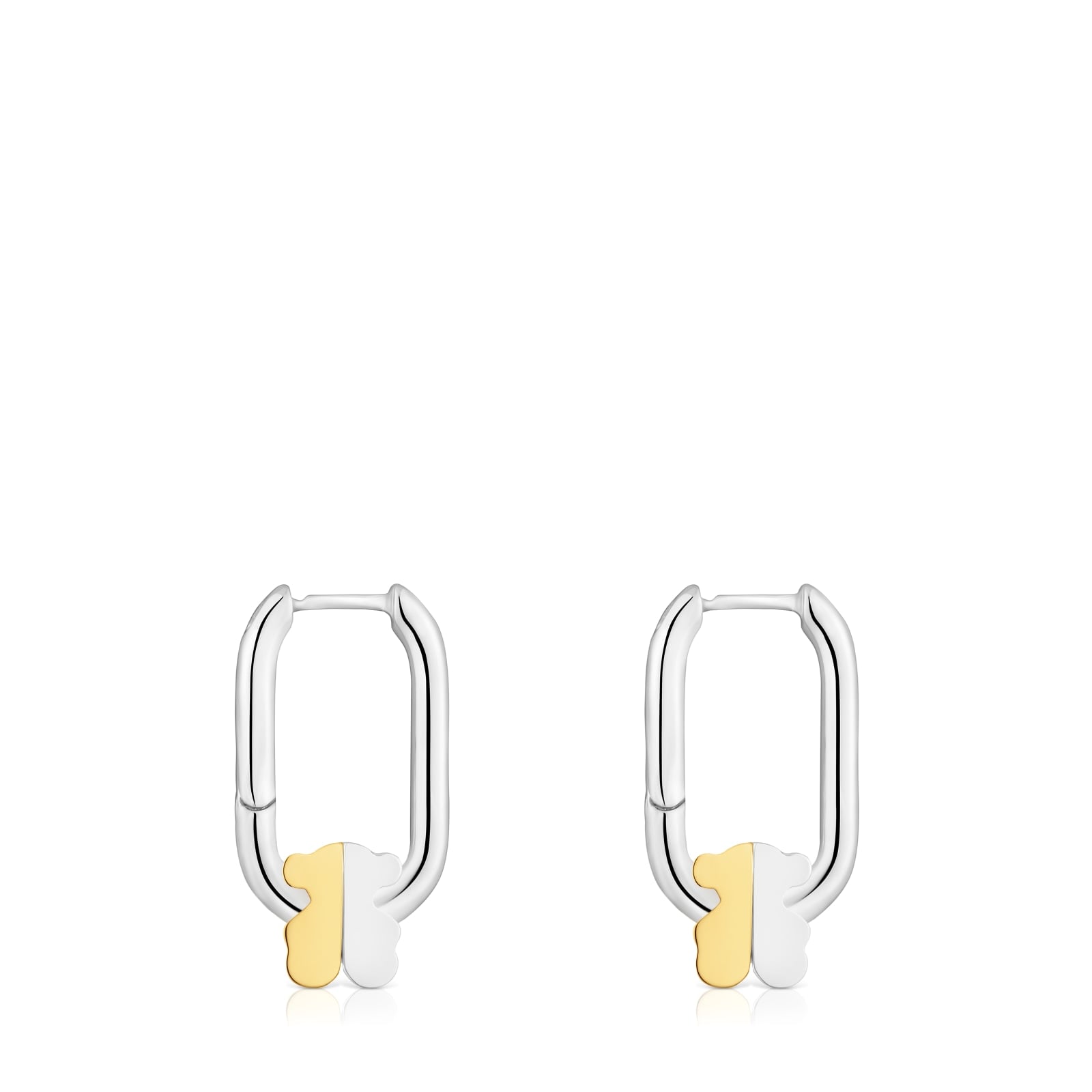 ARETES TOUS 1950 1ERA LEY DE ARO BICOLOR OSO 18KT - 2