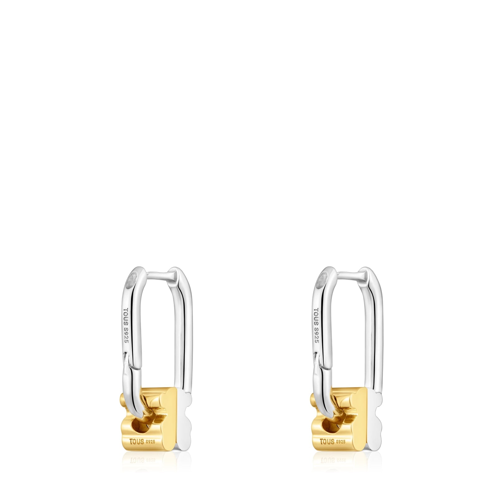 ARETES TOUS 1950 1ERA LEY DE ARO BICOLOR OSO 18KT - 3
