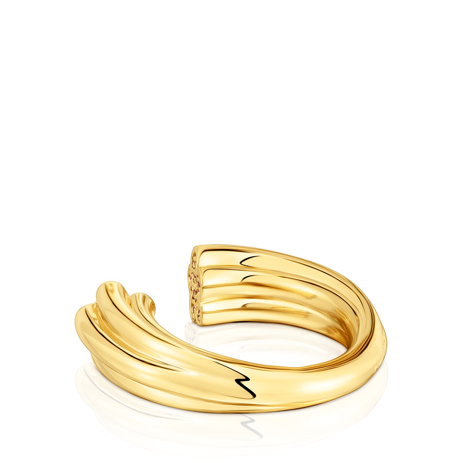 ANILLO ABIERTO TOUS 1950 CON BAÑO DE ORO 18 KT PLATA - 3