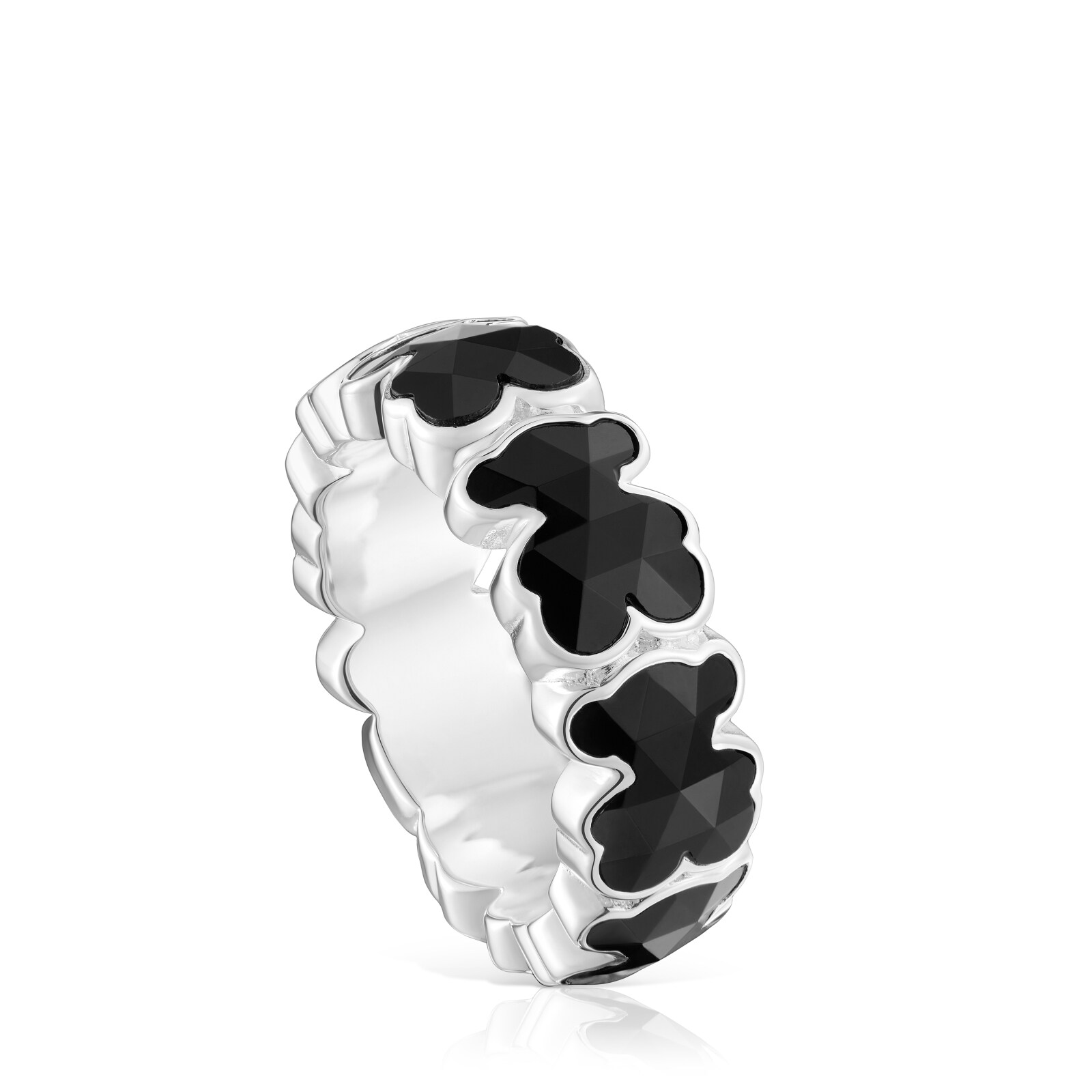 ANILLO MEDIANO DE 1ERA LEY PLATA MOTIVO OSO 8MM - 1