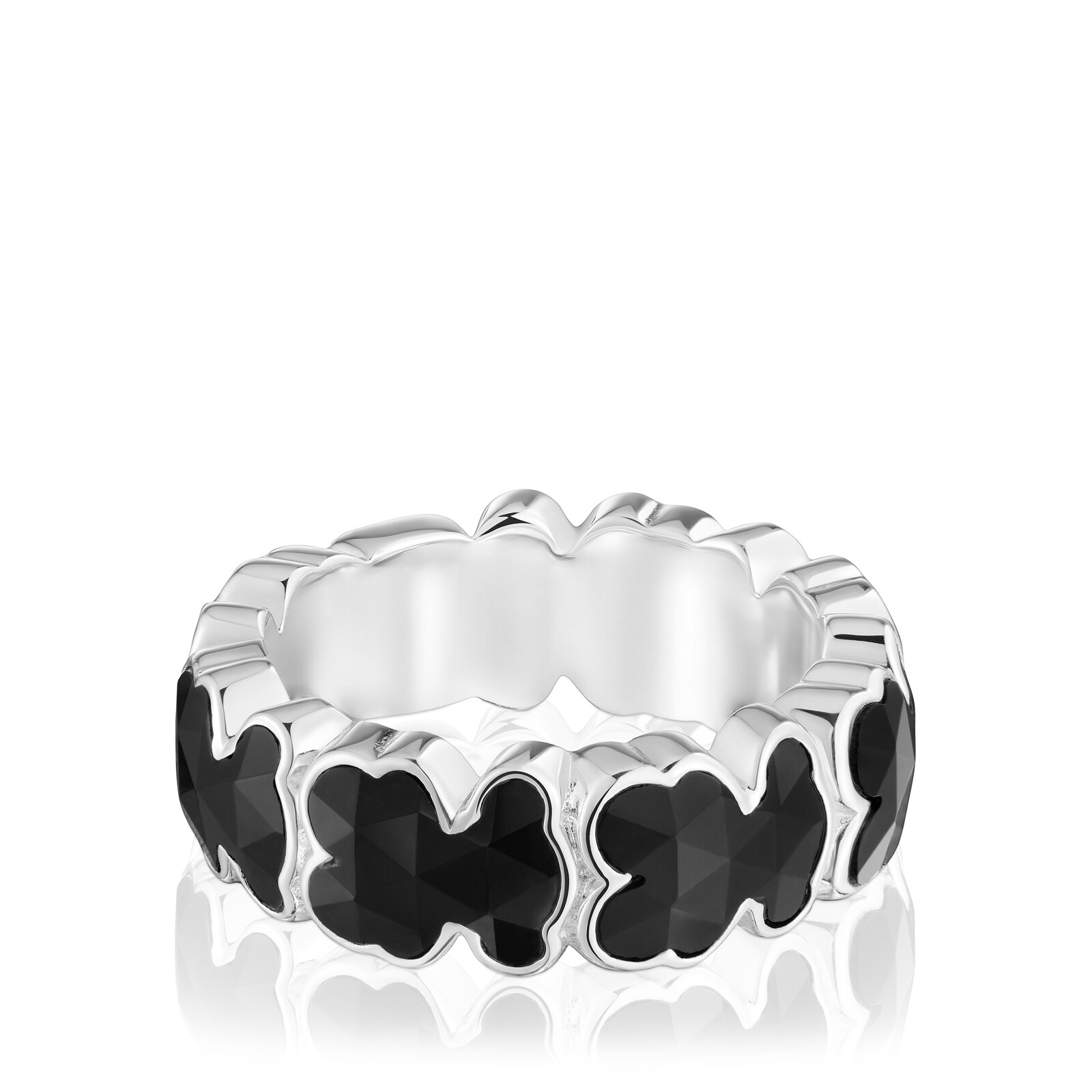 ANILLO MEDIANO DE 1ERA LEY PLATA MOTIVO OSO 8MM - 2