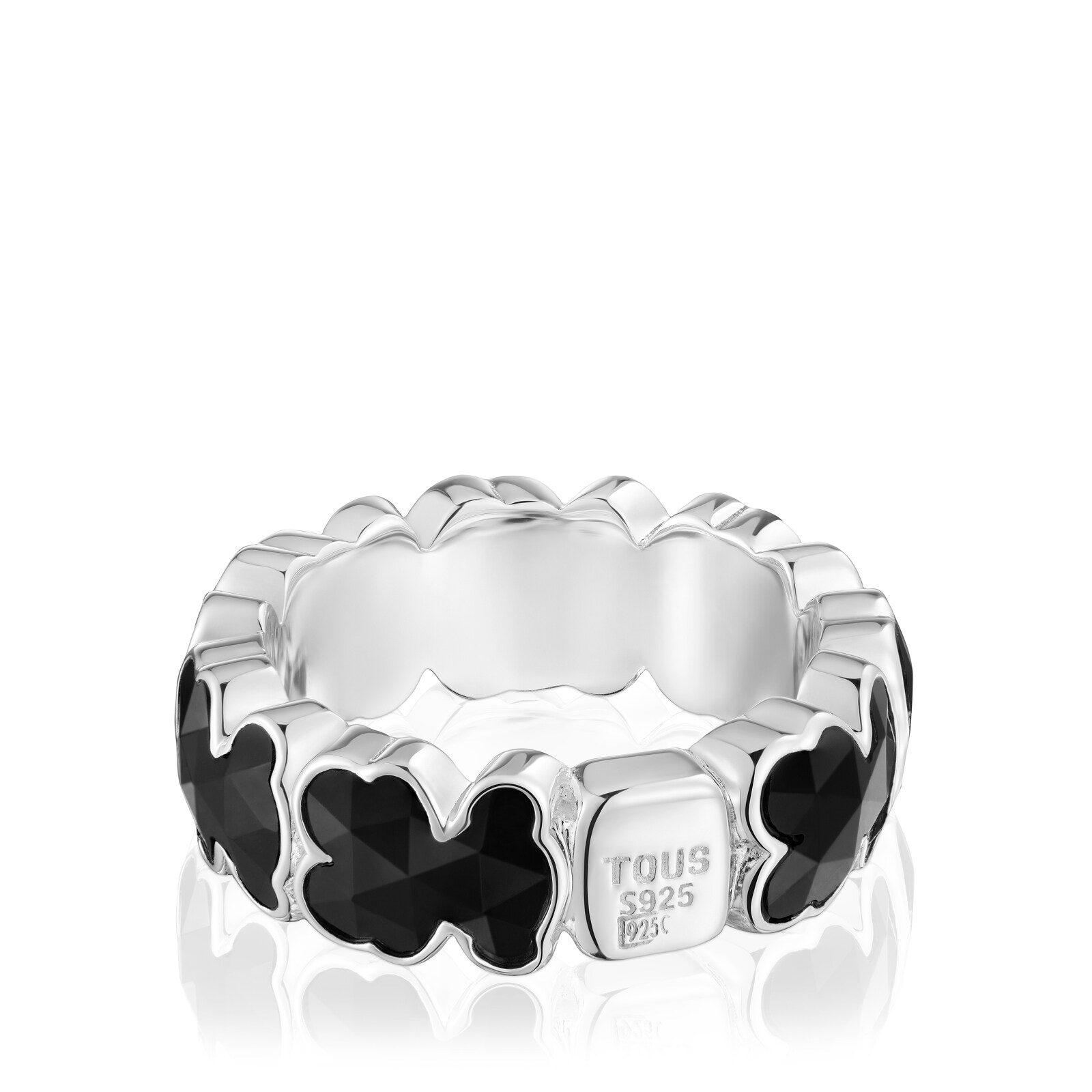 ANILLO MEDIANO DE 1ERA LEY PLATA MOTIVO OSO 8MM - 3