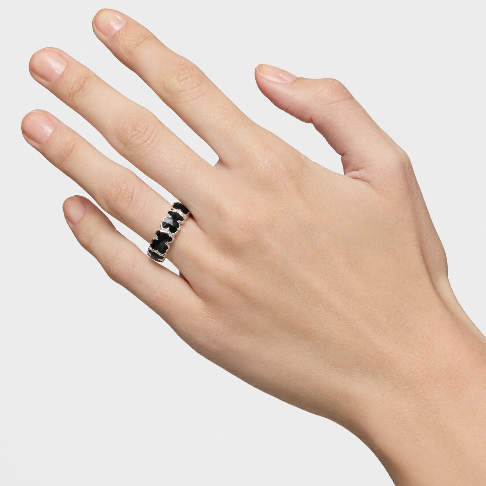 ANILLO MEDIANO DE 1ERA LEY PLATA MOTIVO OSO 8MM - 6