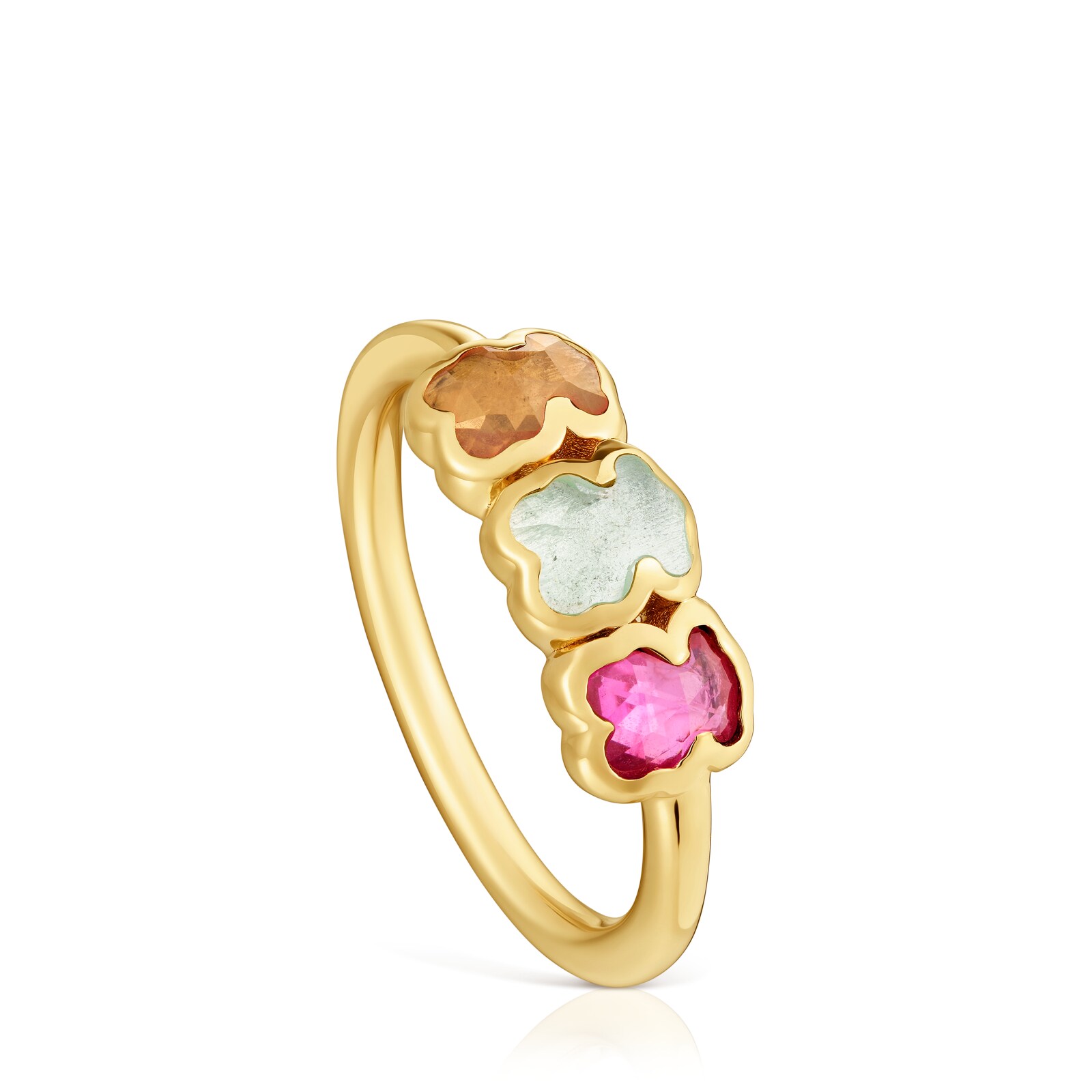 ANILLO TOUS LIO LGD CON BAÑO DE ORO 18 KT MULTIGEMA - 1