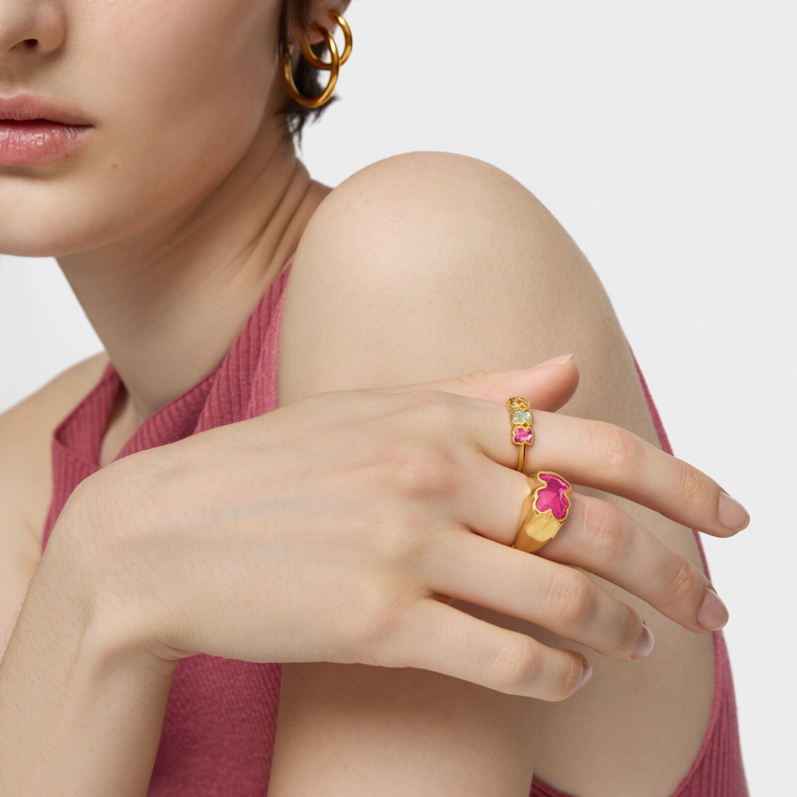 ANILLO TOUS LIO LGD CON BAÑO DE ORO 18 KT MULTIGEMA - 5
