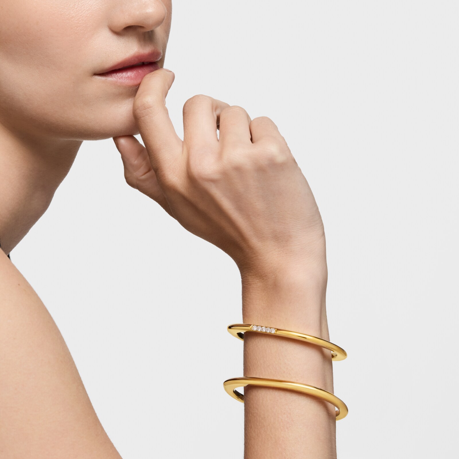 PULSERA LINE TOUS 1ERA LEY BAÑO ORO - 6