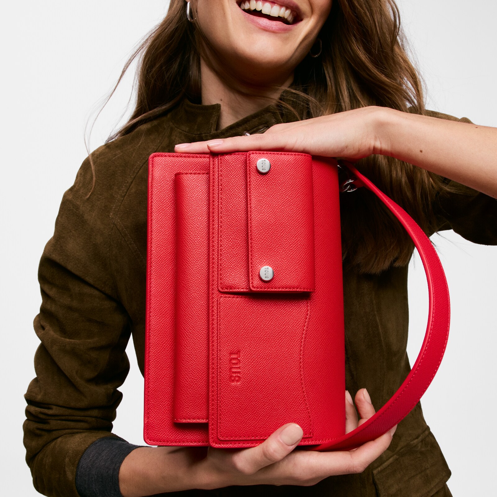 BOLSO MEDIANO AUDREE POCKETS ROJO - 5