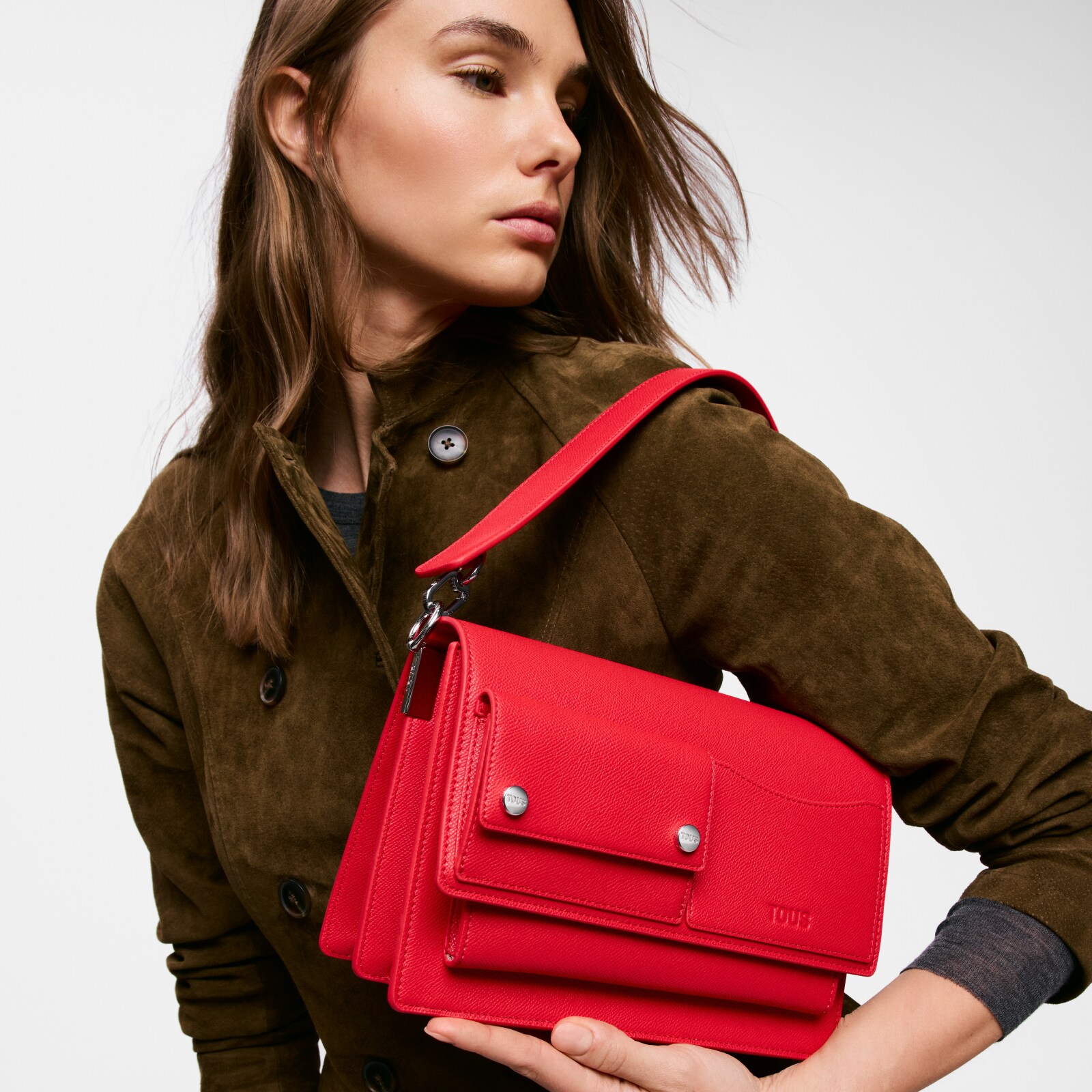 BOLSO MEDIANO AUDREE POCKETS ROJO - 7