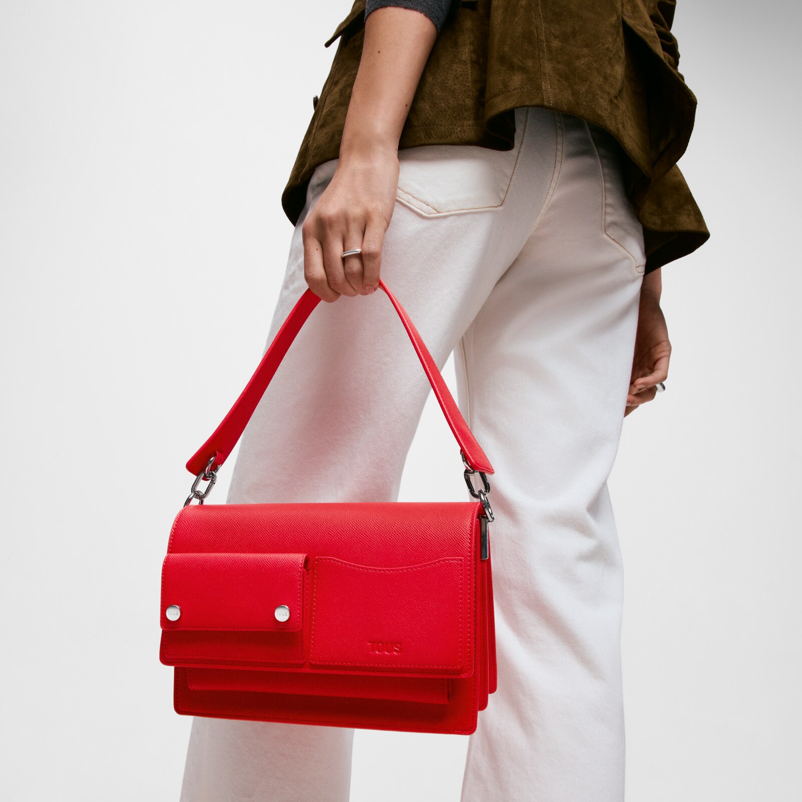 BOLSO MEDIANO AUDREE POCKETS ROJO - 8