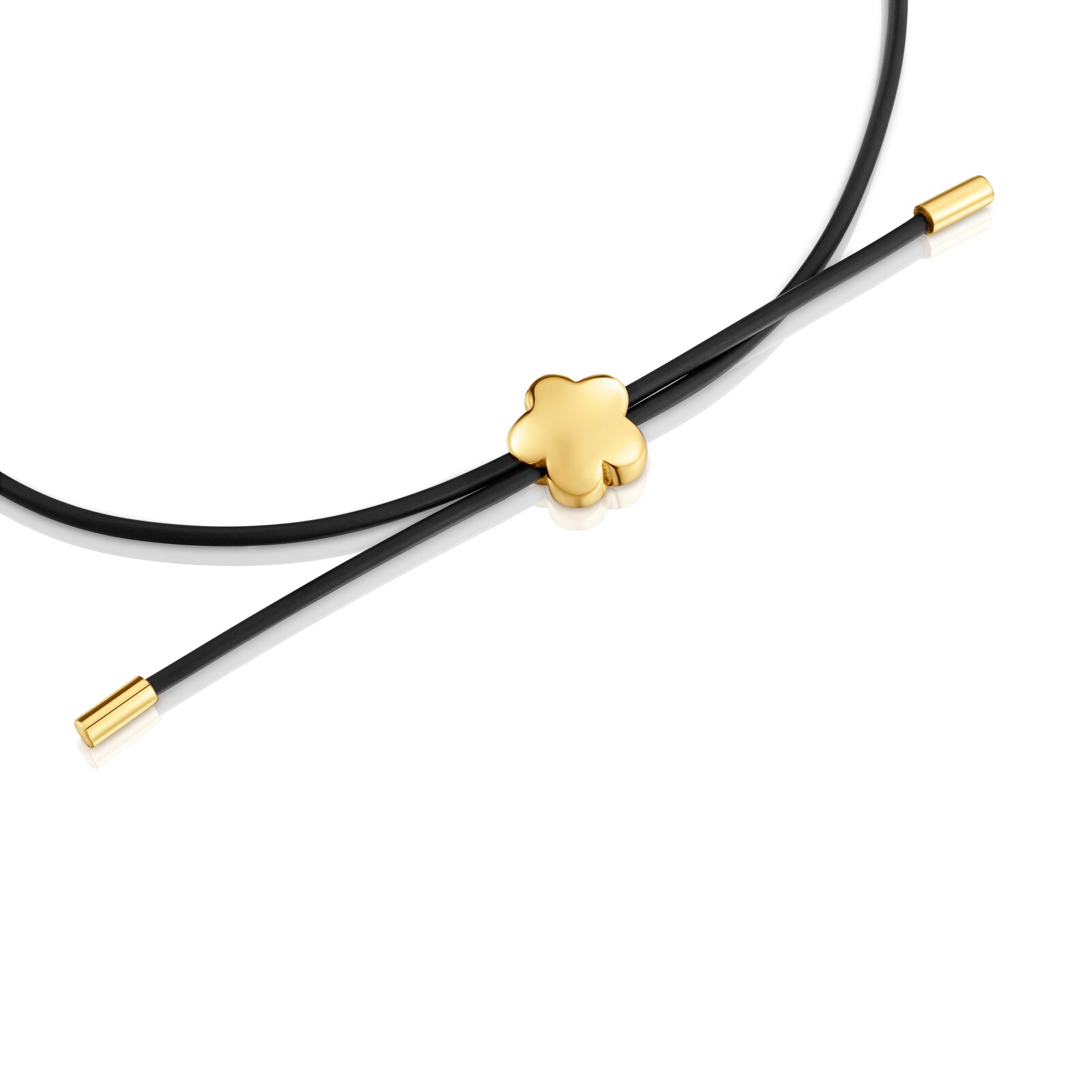 PULSERA FLOR BOLD TOUS MOTIF CAUCHO ORO 14K - 3