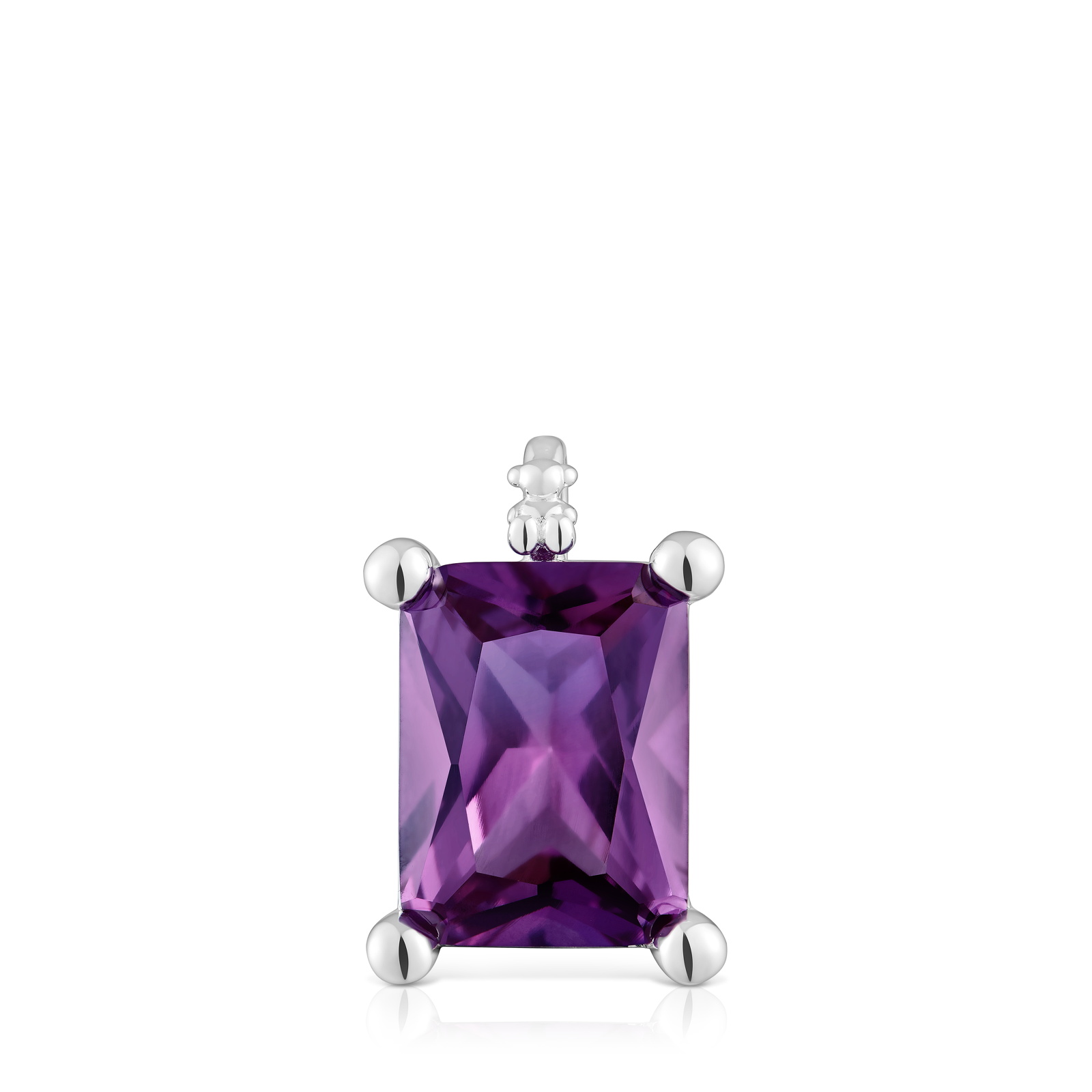 COLGANTE PEQUEÑO DE PLATA Y ZAFIRO LILA CREADO - 1