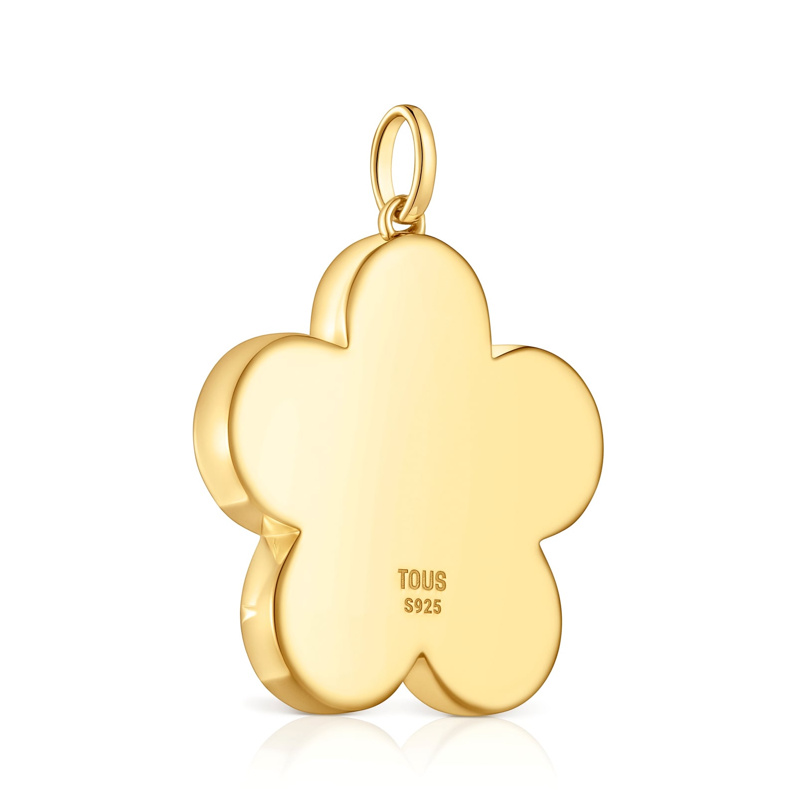 COLGANTE PLATA 1ªLEY BAÑO ORO FLOR 29MM - 3