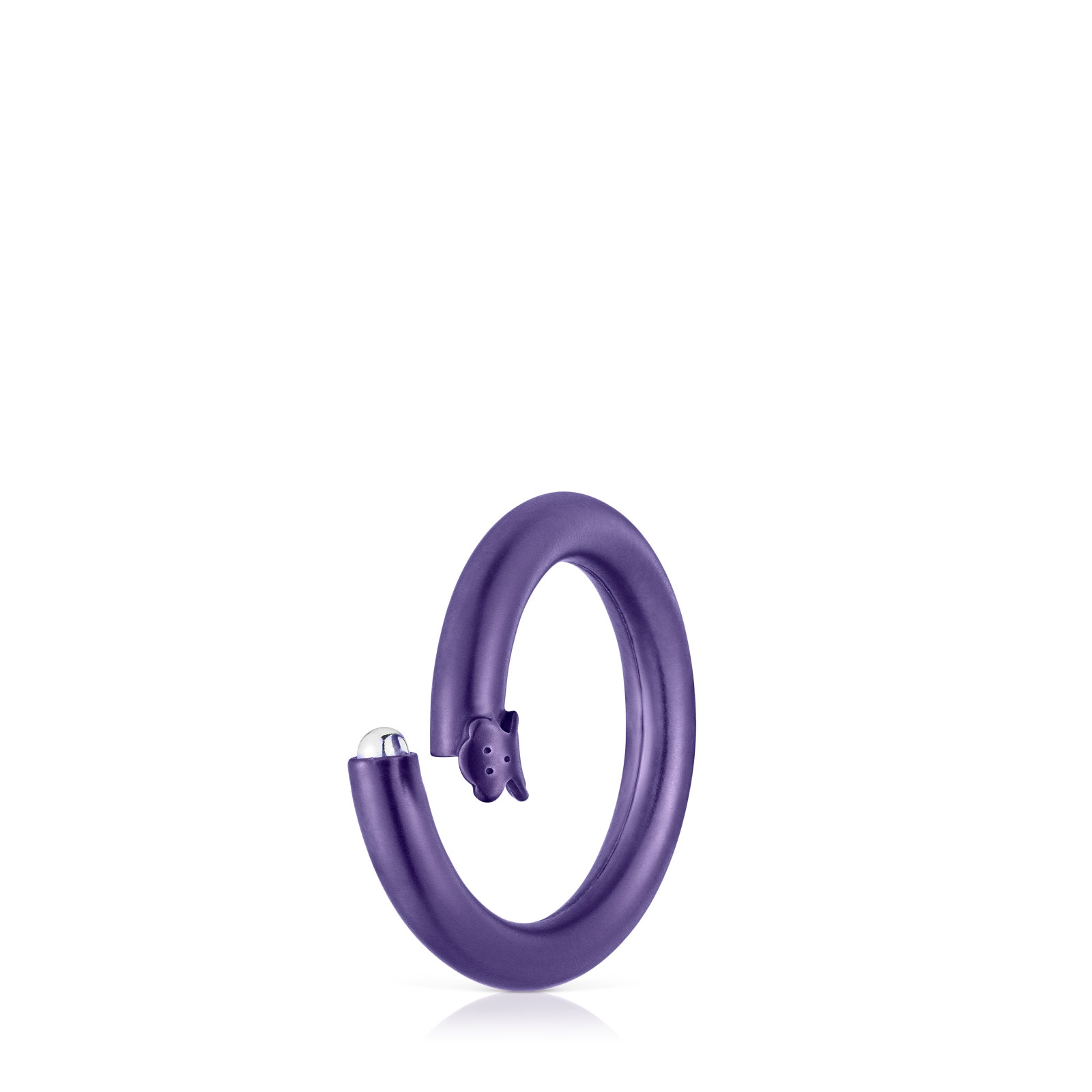 ANILLA MEDIANA DE PLATA EN COLOR MORADO HOLD - 2