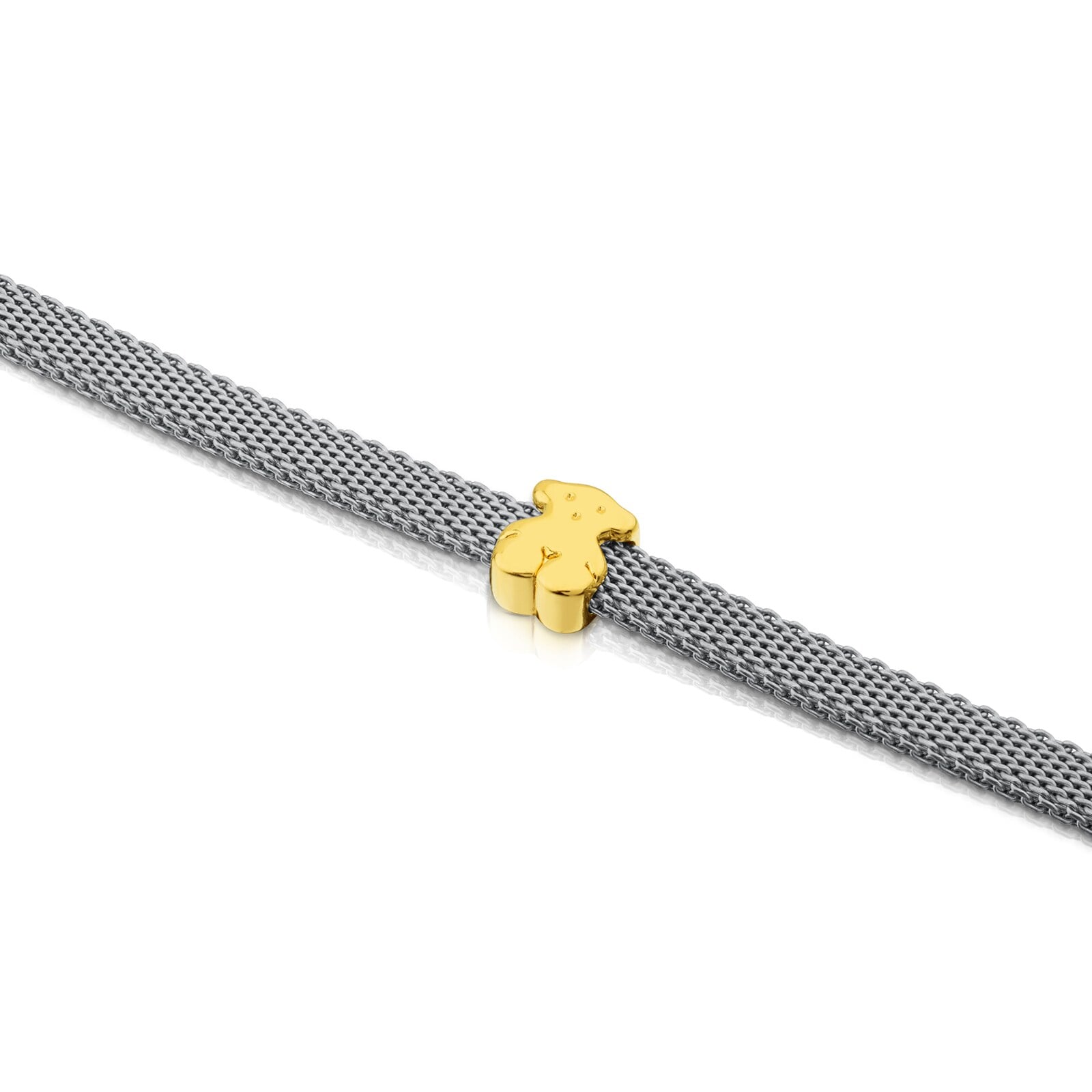 PULSERA DE ACERO Y ORO MOTIVO OSO 0,6CM ICON MESH - 2