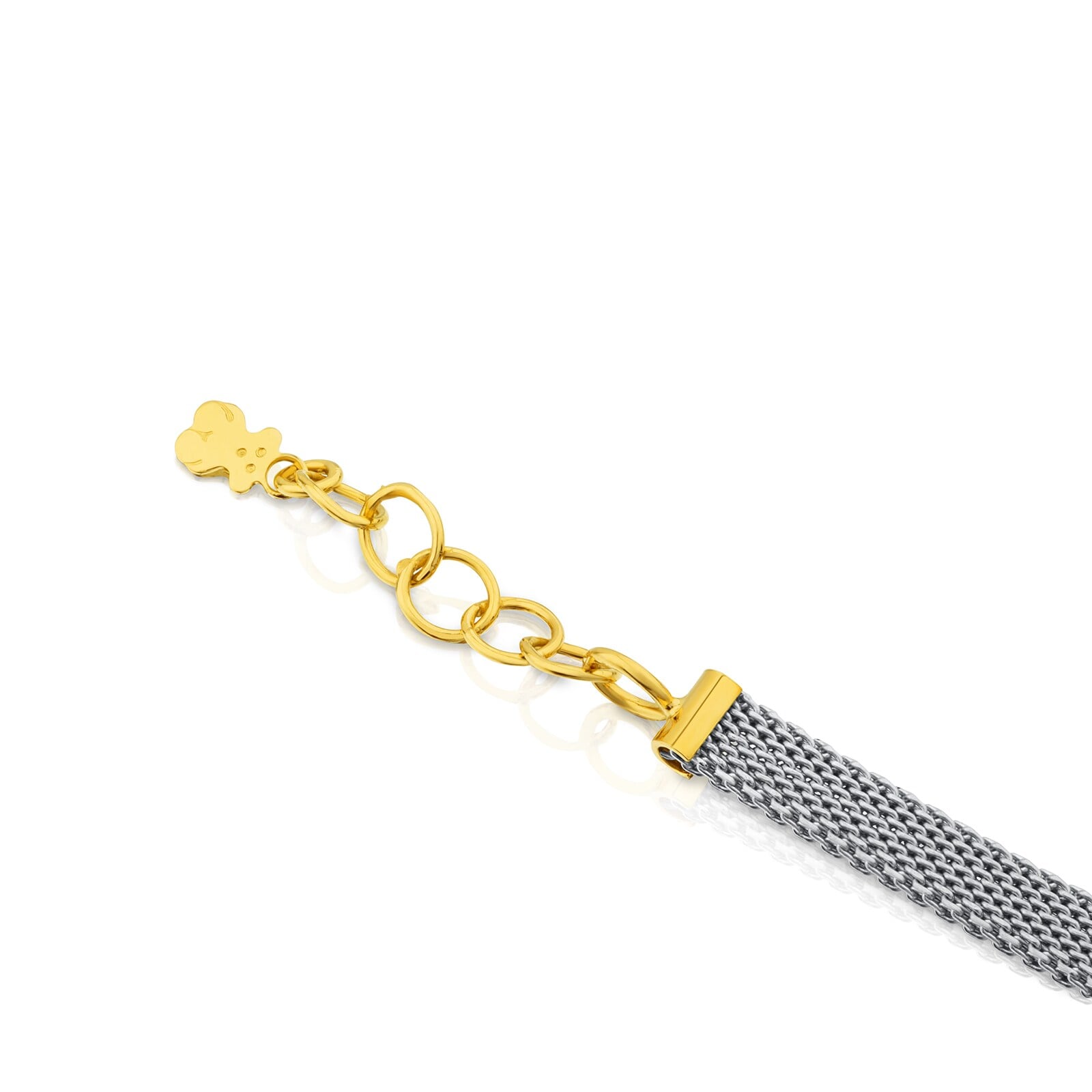 PULSERA DE ACERO Y ORO MOTIVO OSO 0,6CM ICON MESH - 3