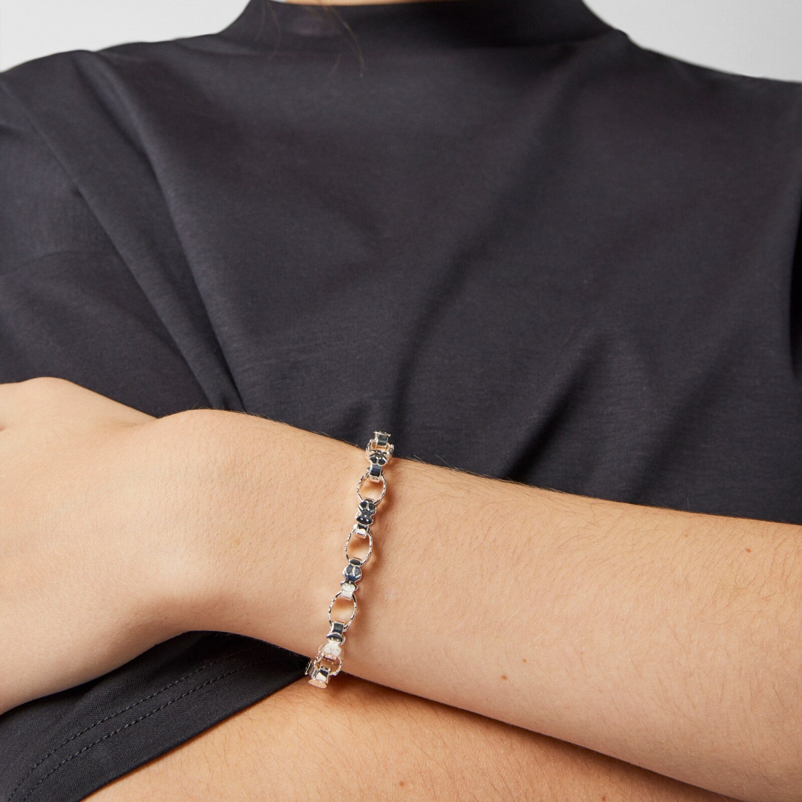 PULSERA DE PLATA CON ESLABONES TOUS BEAR - 4