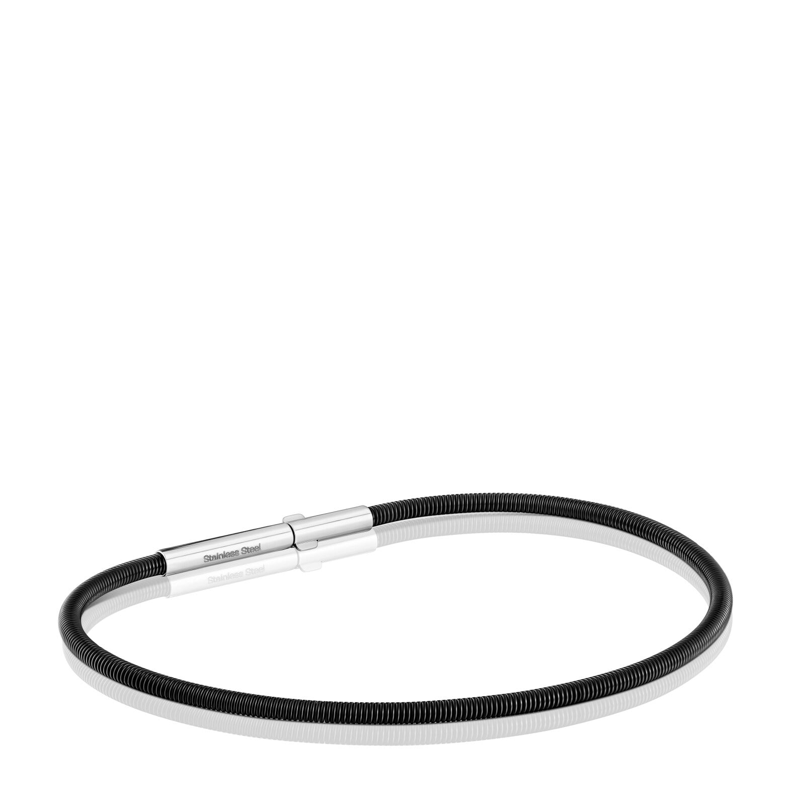 PULSERA DE ACERO IP NEGRO 17 CM MESH TUBE - 1