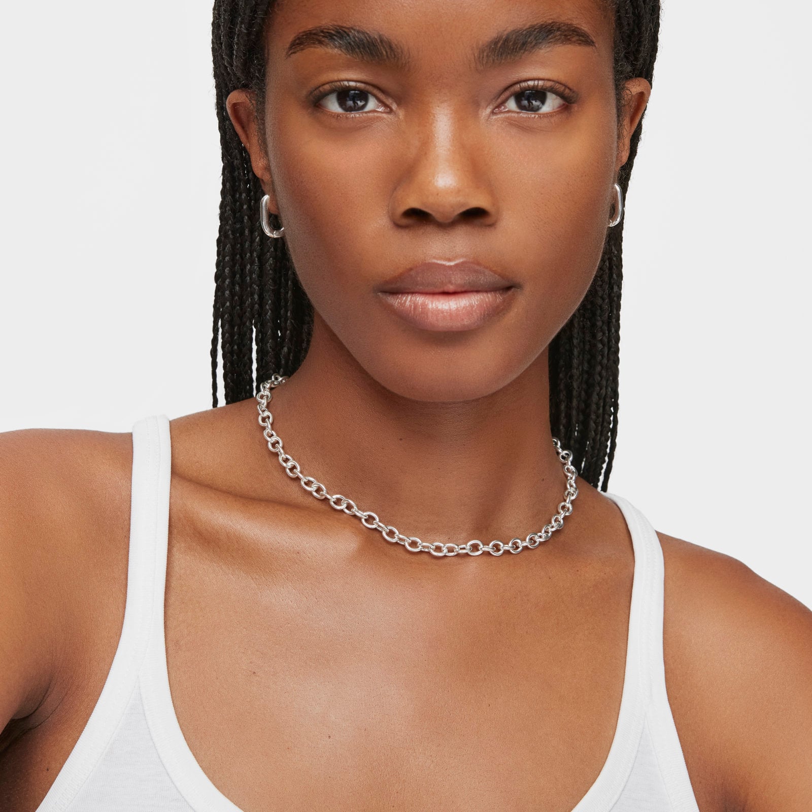 COLLAR CORTO DE PLATA 42 CM BASIC - 4