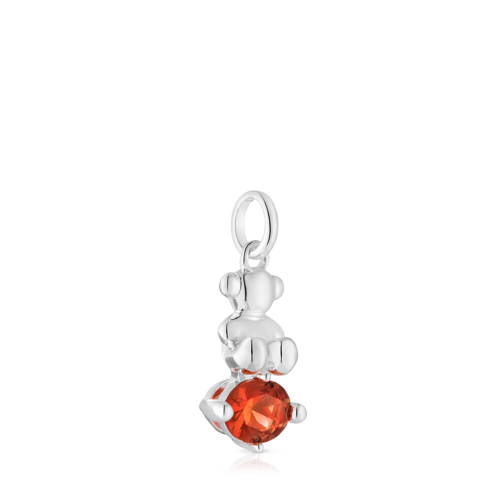 COLGANTE PEQUEÑO MOTIVO OSO DE PLATA Y ZAFIRO NARANJA - 2