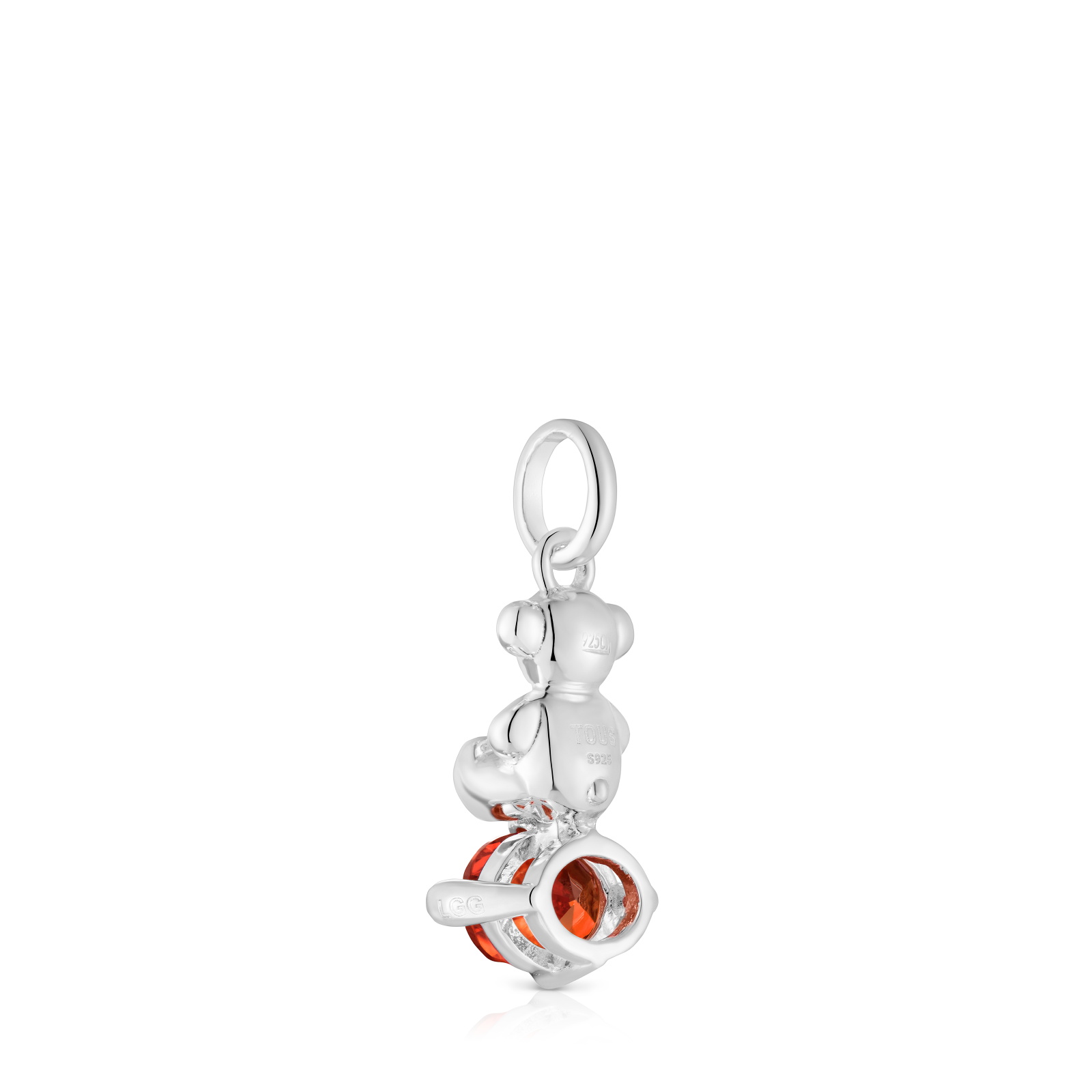 COLGANTE PEQUEÑO MOTIVO OSO DE PLATA Y ZAFIRO NARANJA - 3