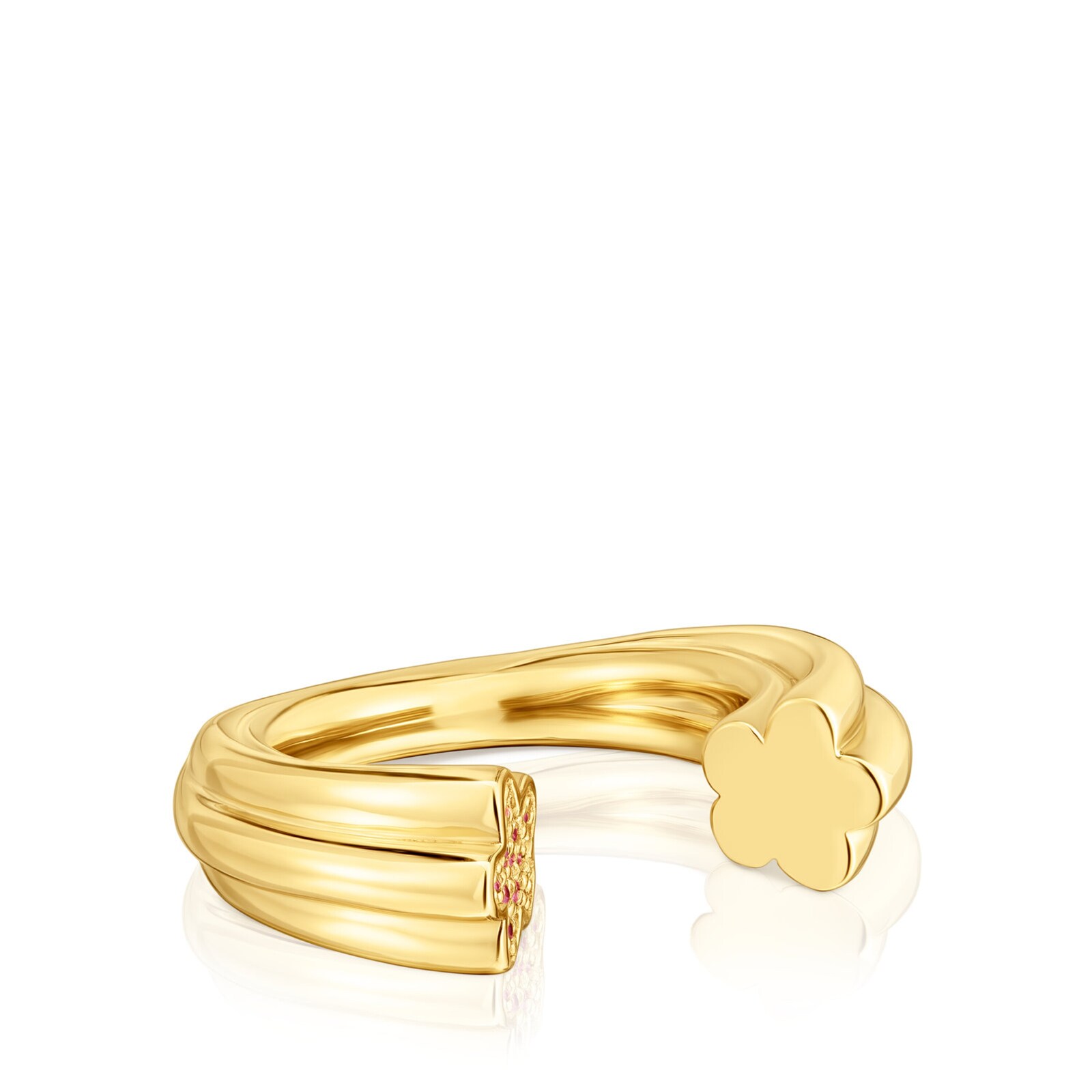 ANILLO ABIERTO BAÑADO EN ORO 18 KT SOBRE PLATA Y MOTIVO - 3