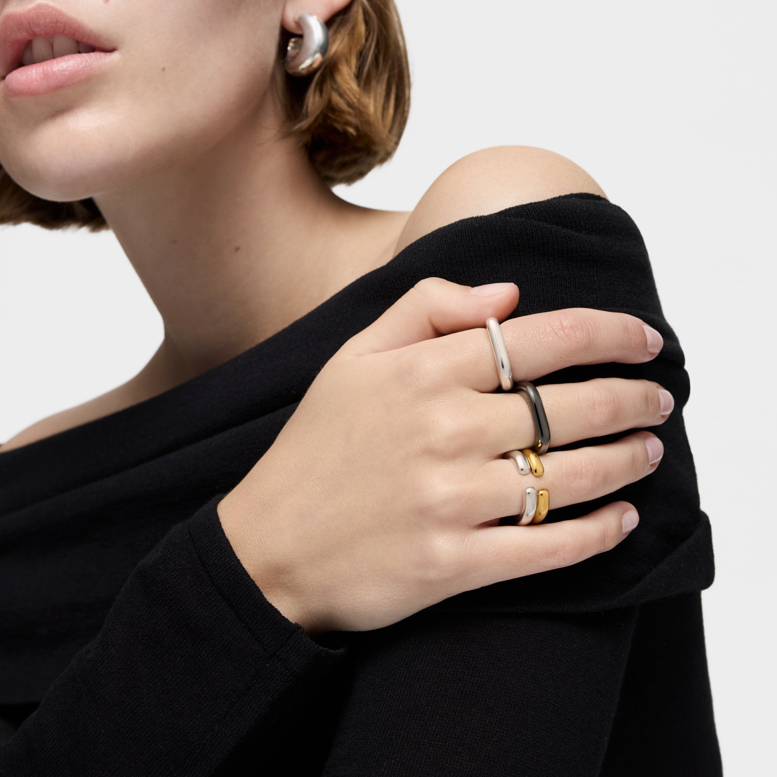ANILLO ABIERTO DE PLATA LINE - 5