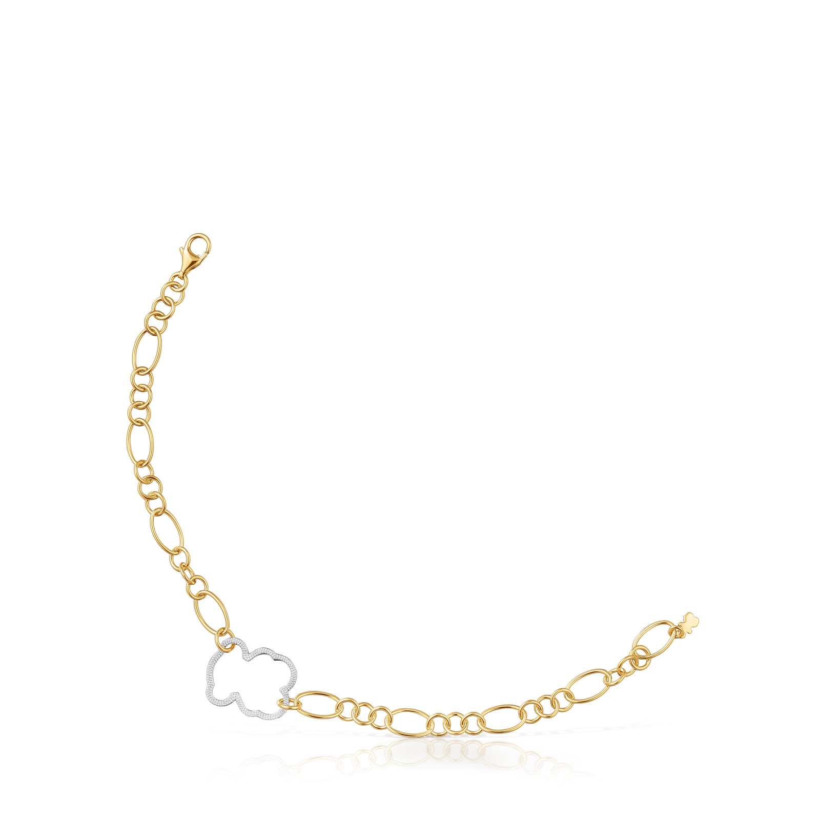 PULSERA OSO CADENA BICOLOR NEW SILUETA - 1