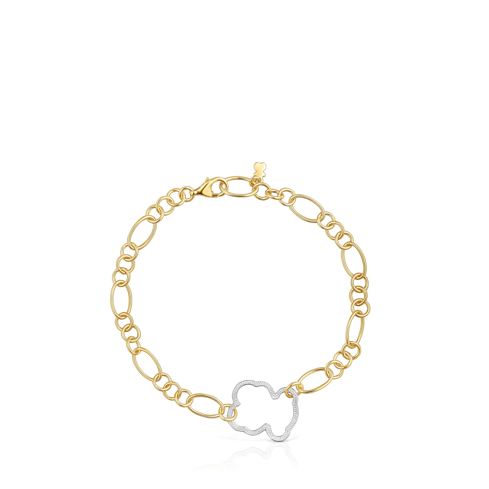 PULSERA OSO CADENA BICOLOR NEW SILUETA - 2