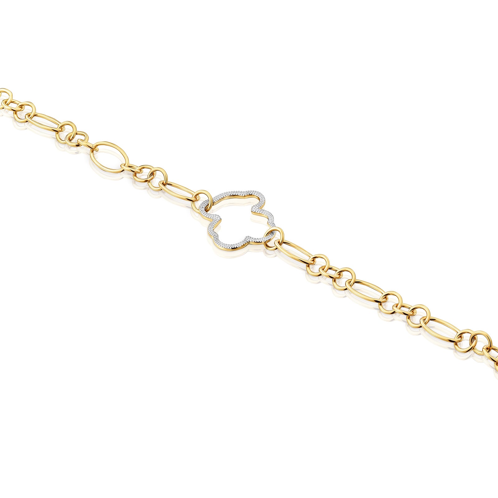 PULSERA OSO CADENA BICOLOR NEW SILUETA - 3