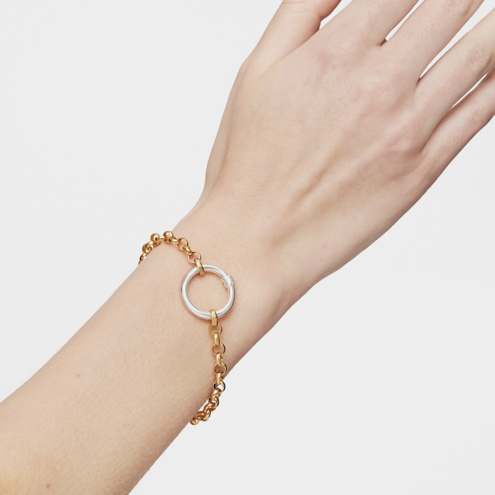 PULSERA CON BAÑO DE ORO 18 KT SOBRE PLATA HOLD - 7