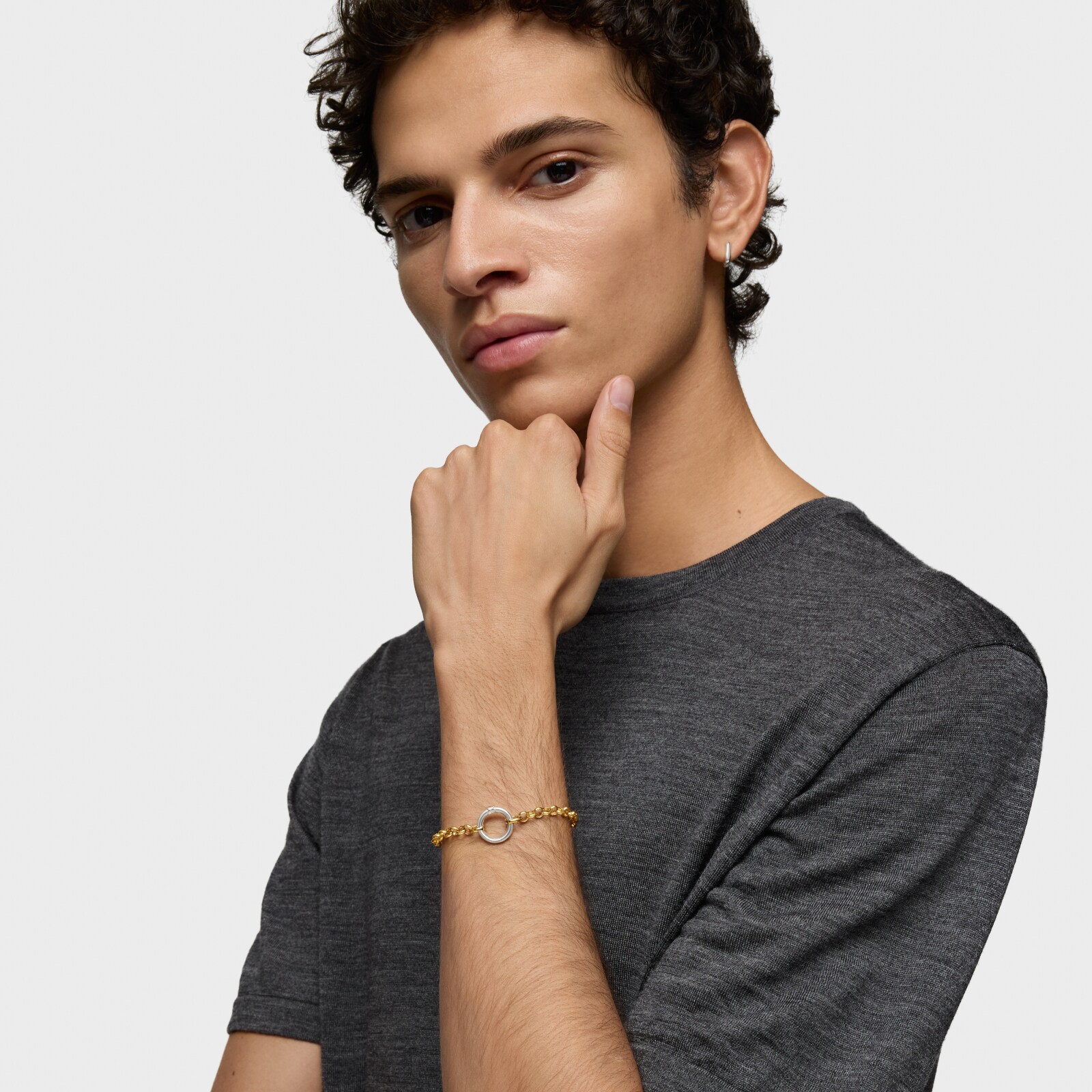 PULSERA CON BAÑO DE ORO 18 KT SOBRE PLATA HOLD - 8