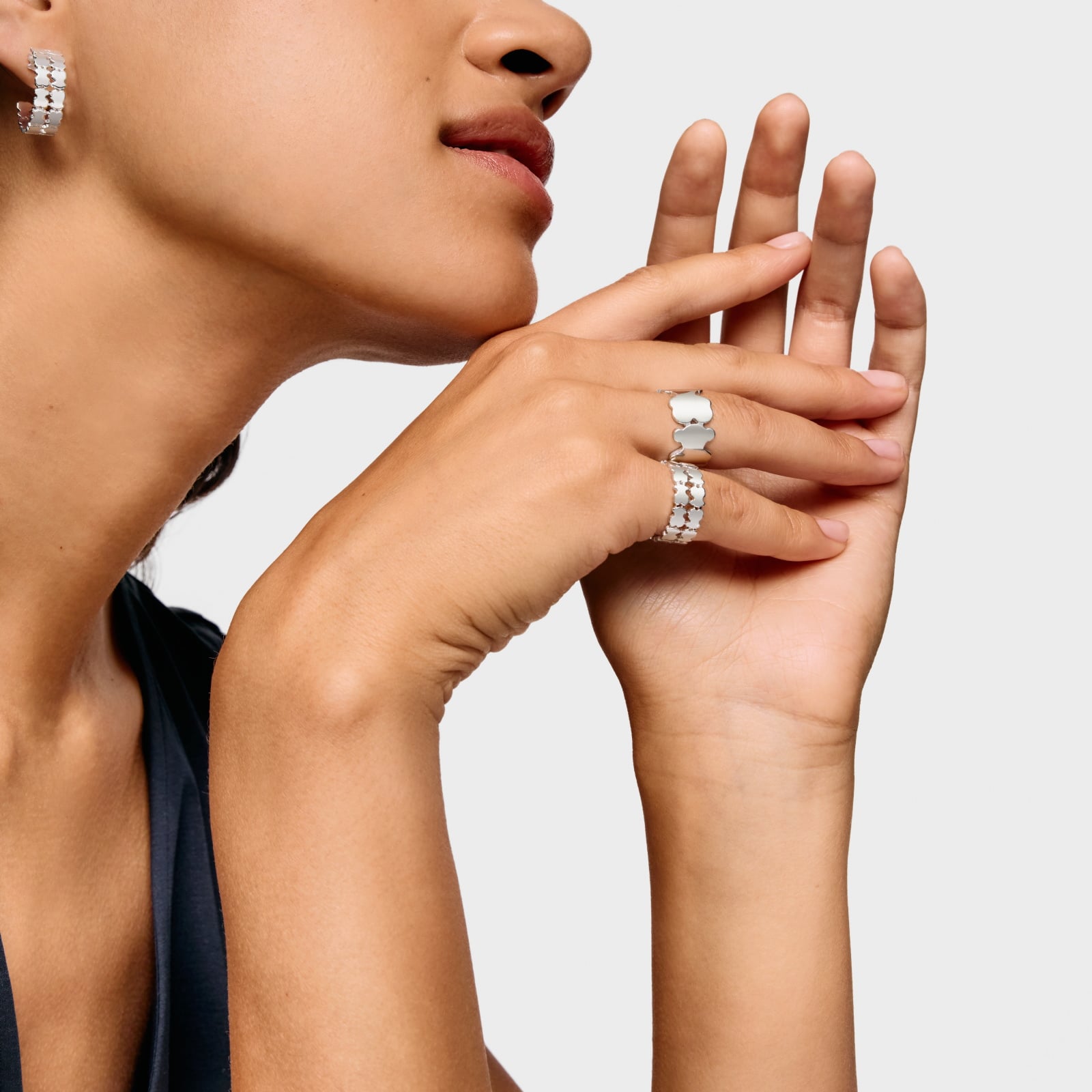 ANILLO AJUSTABLE PLATA OSO 8MM - 5