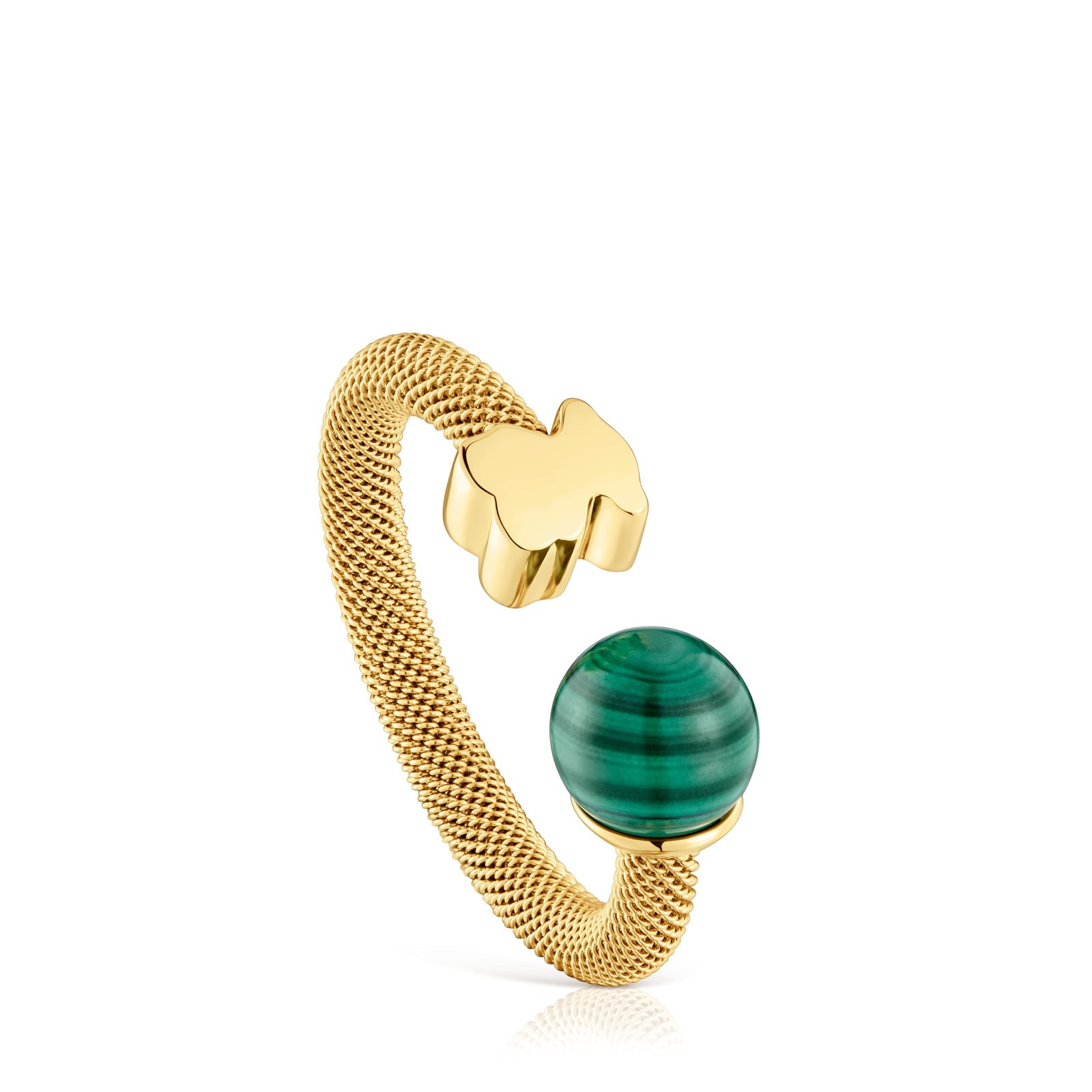 ANILLO ACERO IPG/PLATA BAÑO GEMA ICON MESH (000952) - 1