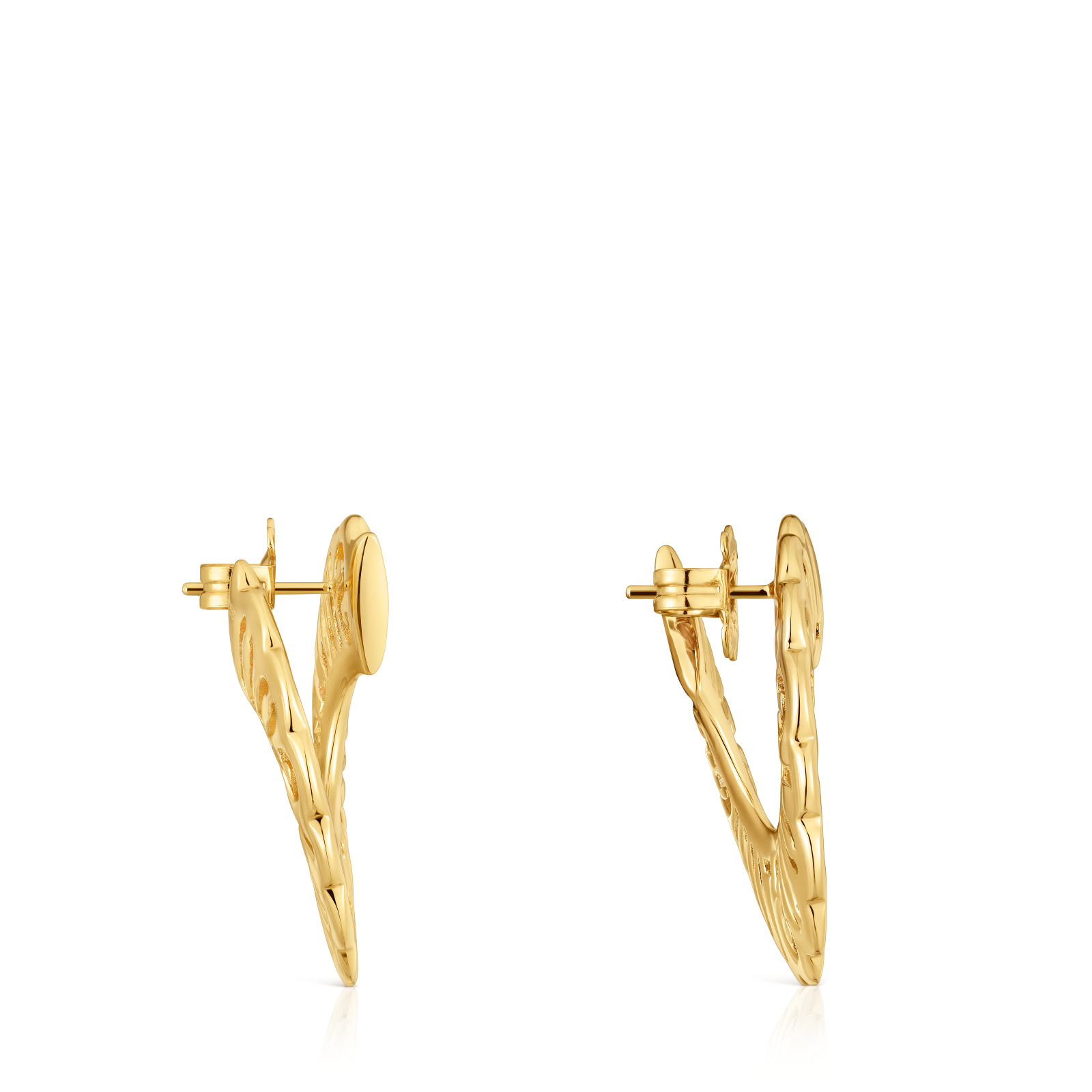 ARETES ARO BAÑADO EN ORO 18 KT SOBRE PLATA 31 MM - 2