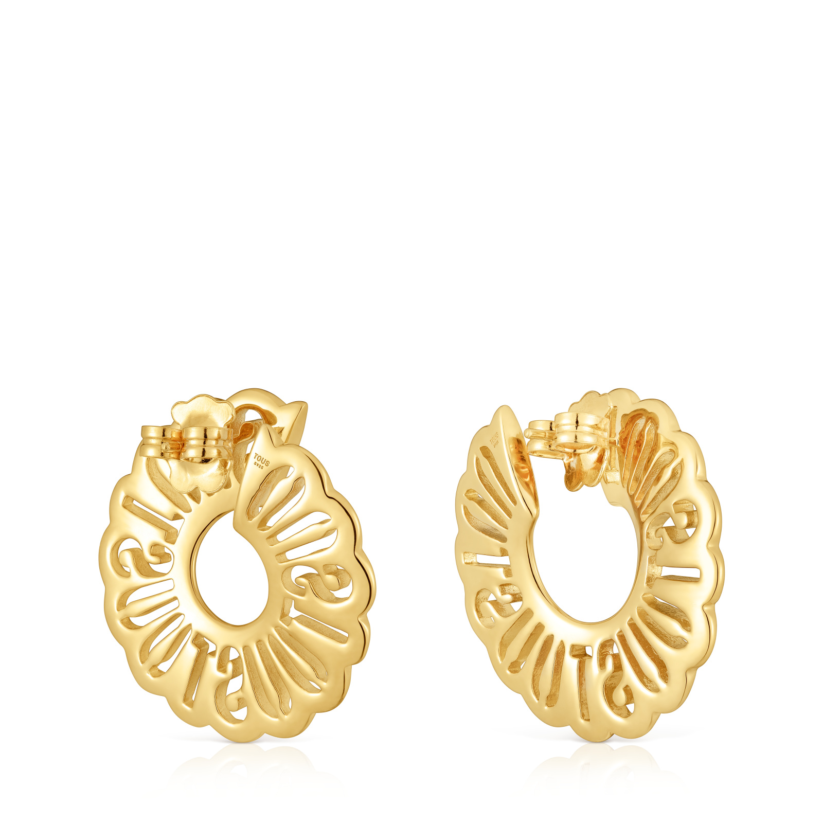 ARETES ARO BAÑADO EN ORO 18 KT SOBRE PLATA 31 MM - 3